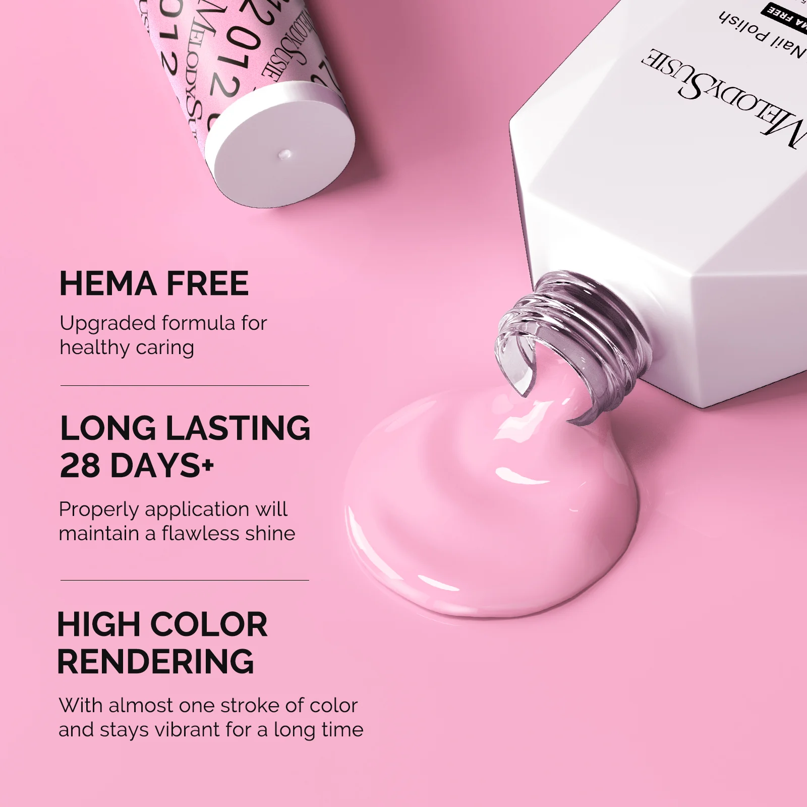 012 Pretty Pink - HEMA-Free Gel Nail Polish 0.5 fl oz/15ml - Image 3
