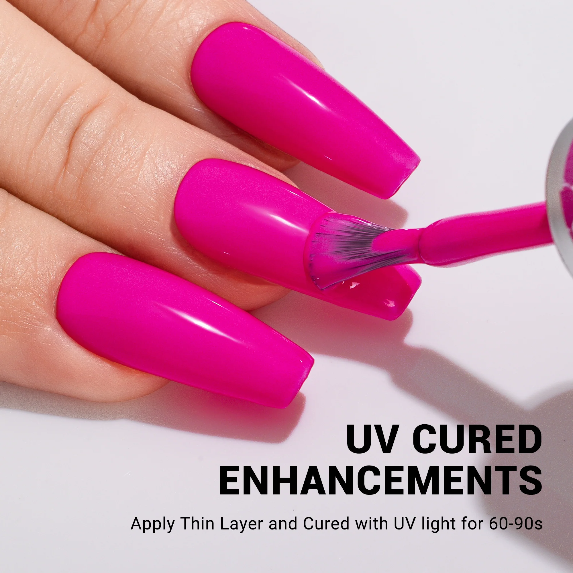 027 Neon Pink - TPO-Free Thick Gel Nail Polish(15ml) - Image 3