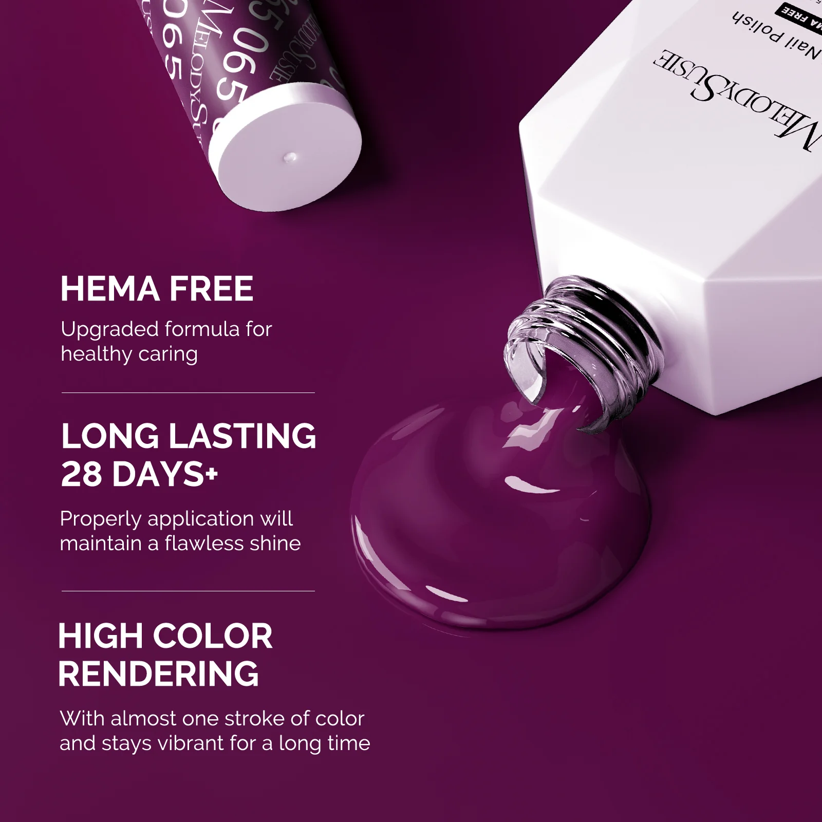 065 Passion Purple - HEMA-Free Gel Nail Polish 0.5 fl oz/15ml - Image 3