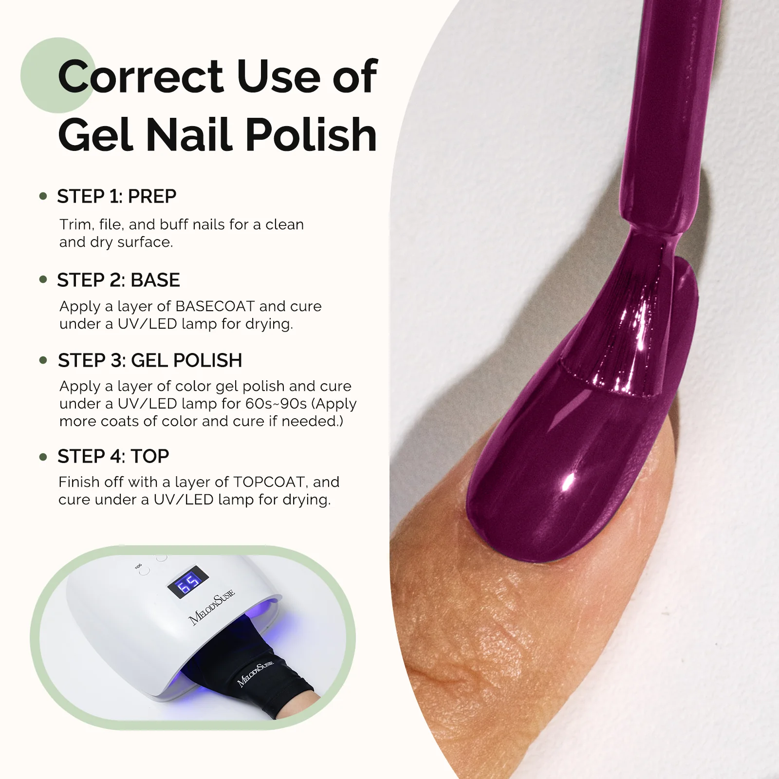 065 Passion Purple - HEMA-Free Gel Nail Polish 0.5 fl oz/15ml - Image 5