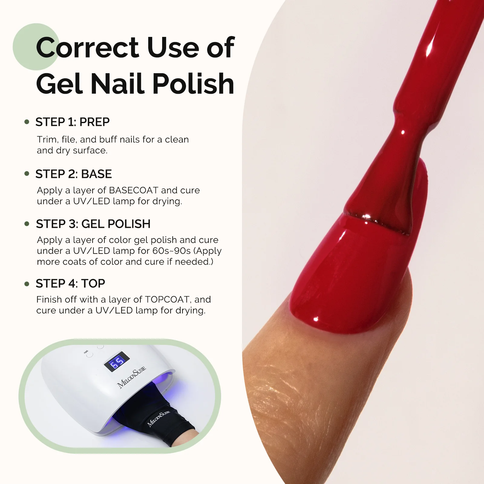 072 Red - HEMA-Free Gel Nail Polish 0.5 fl oz/15ml - Image 5