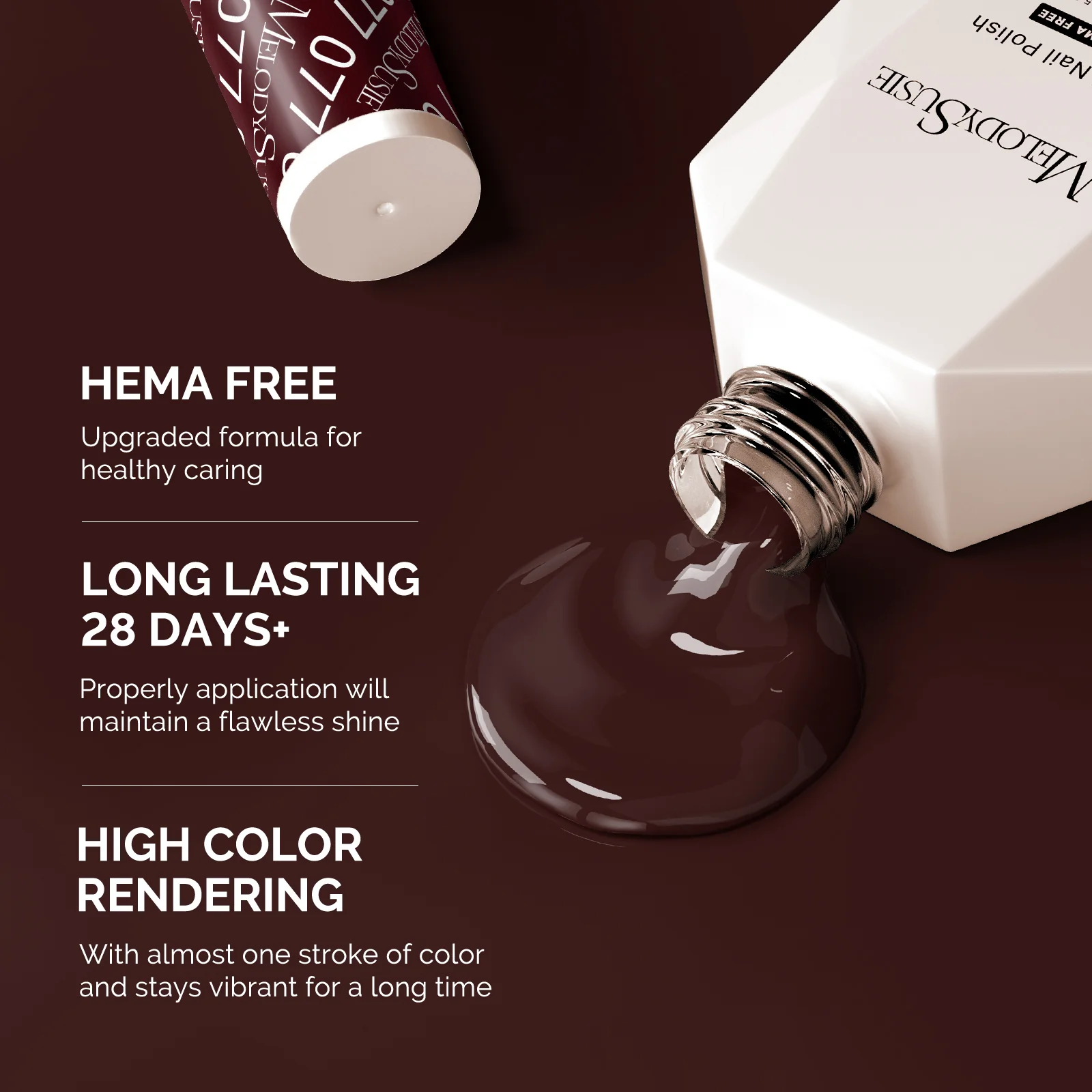 077 Brownie Brown - HEMA-Free Gel Nail Polish 0.5 fl oz/15ml - Image 3