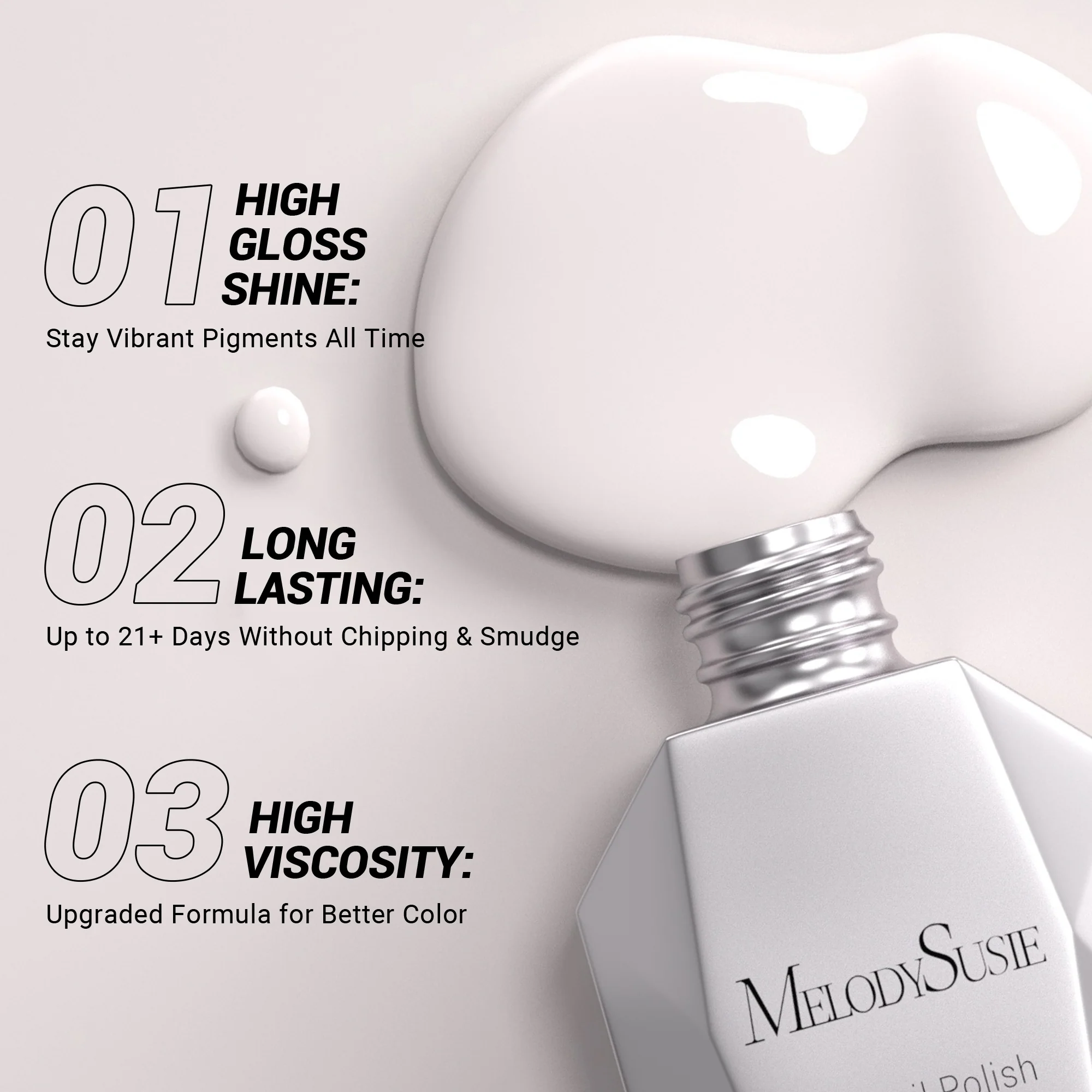 095 Glaze White - TPO-Free Thick Gel Nail Polish (15ml) - Image 2