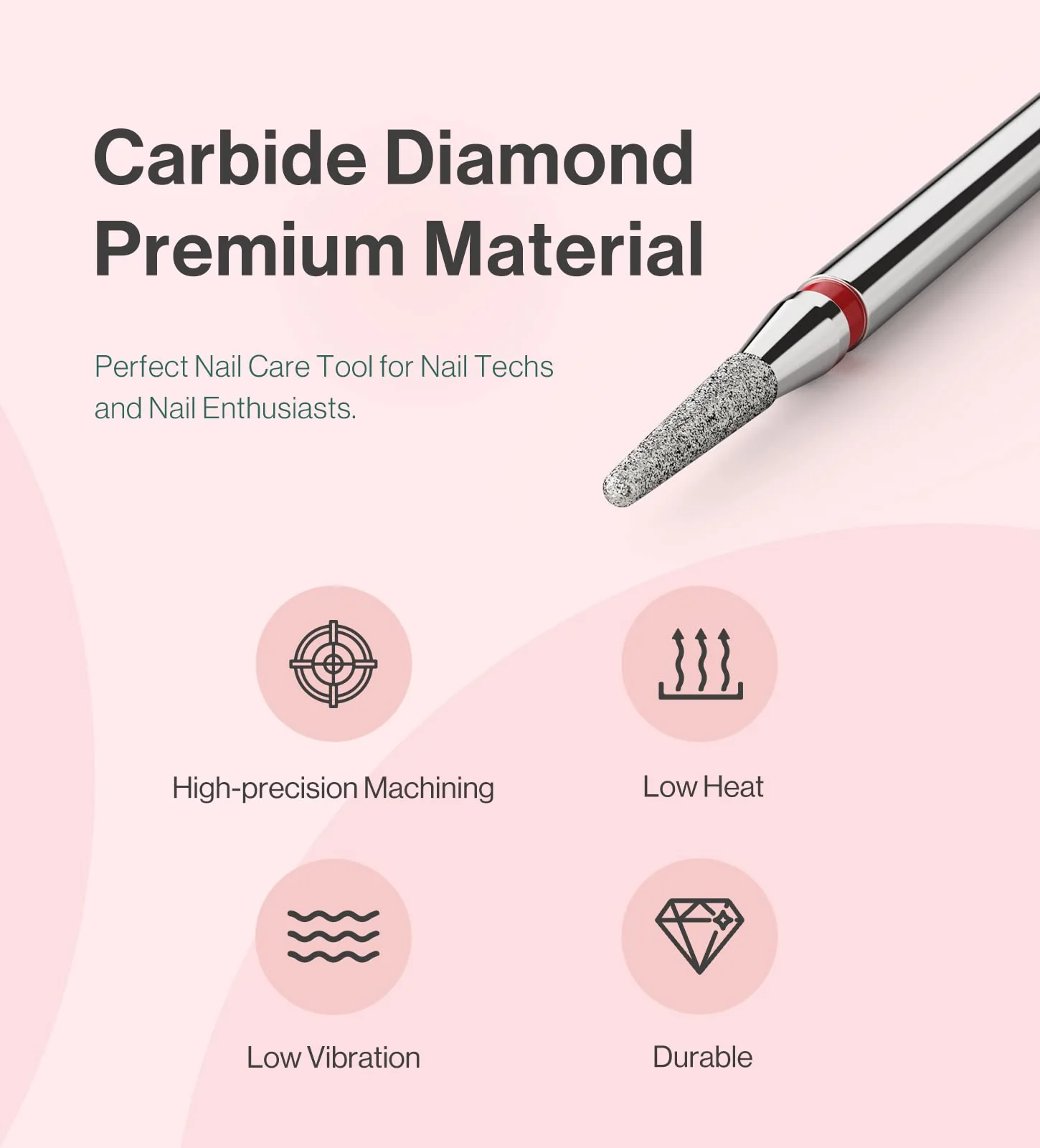 1.8mm Round Tapered Carbide Diamond Under Nail Cleaner Nail Drill Bit - Image 4