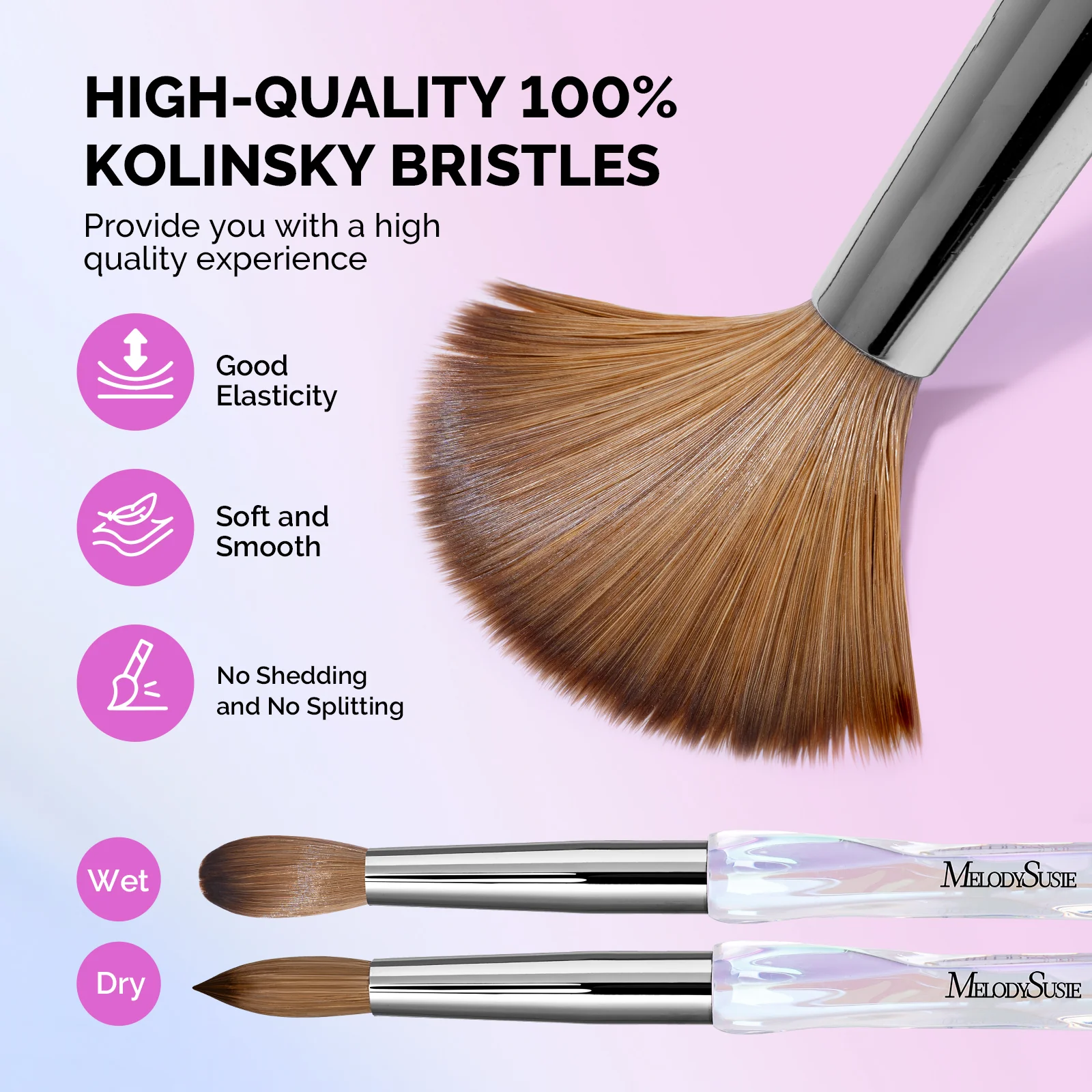 100% Kolinsky Acrylic Nail Brush - Image 5