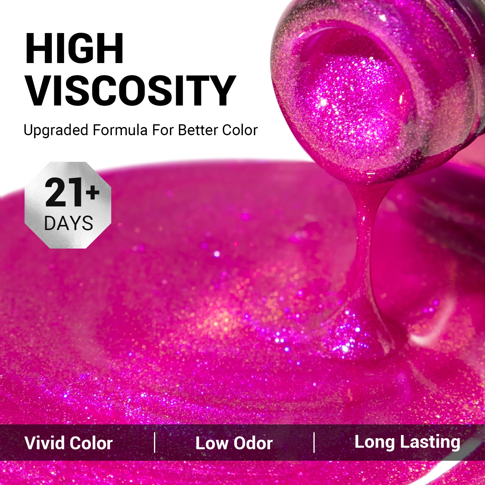 1073 Pink Neon Bliss - TPO-Free Thick Gel Nail Polish(15ml) - Image 3