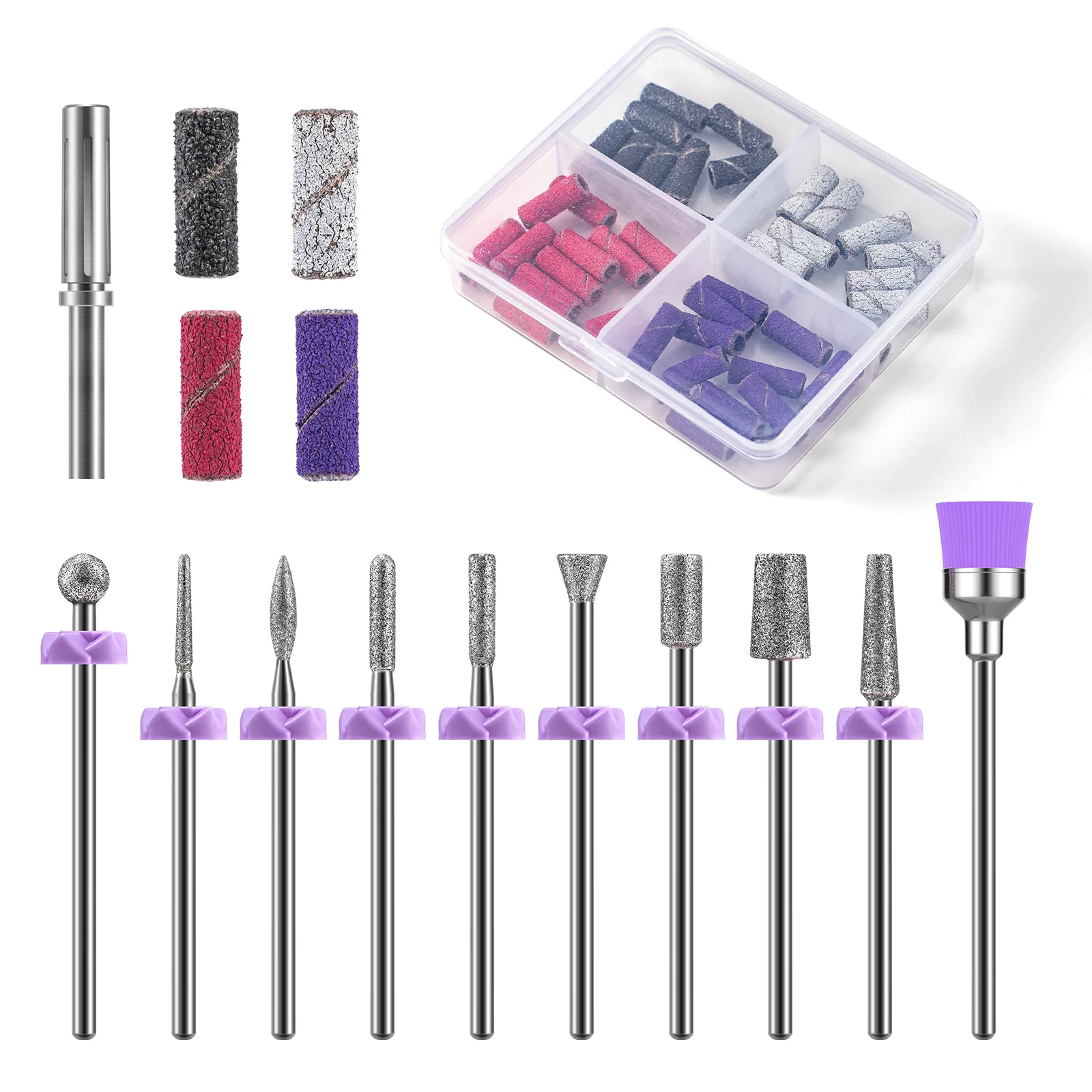 10Pcs Diamond Nail Drill Bit Set with 40Pcs Sanding Bands (#120#180#240 Grits) - Image 9