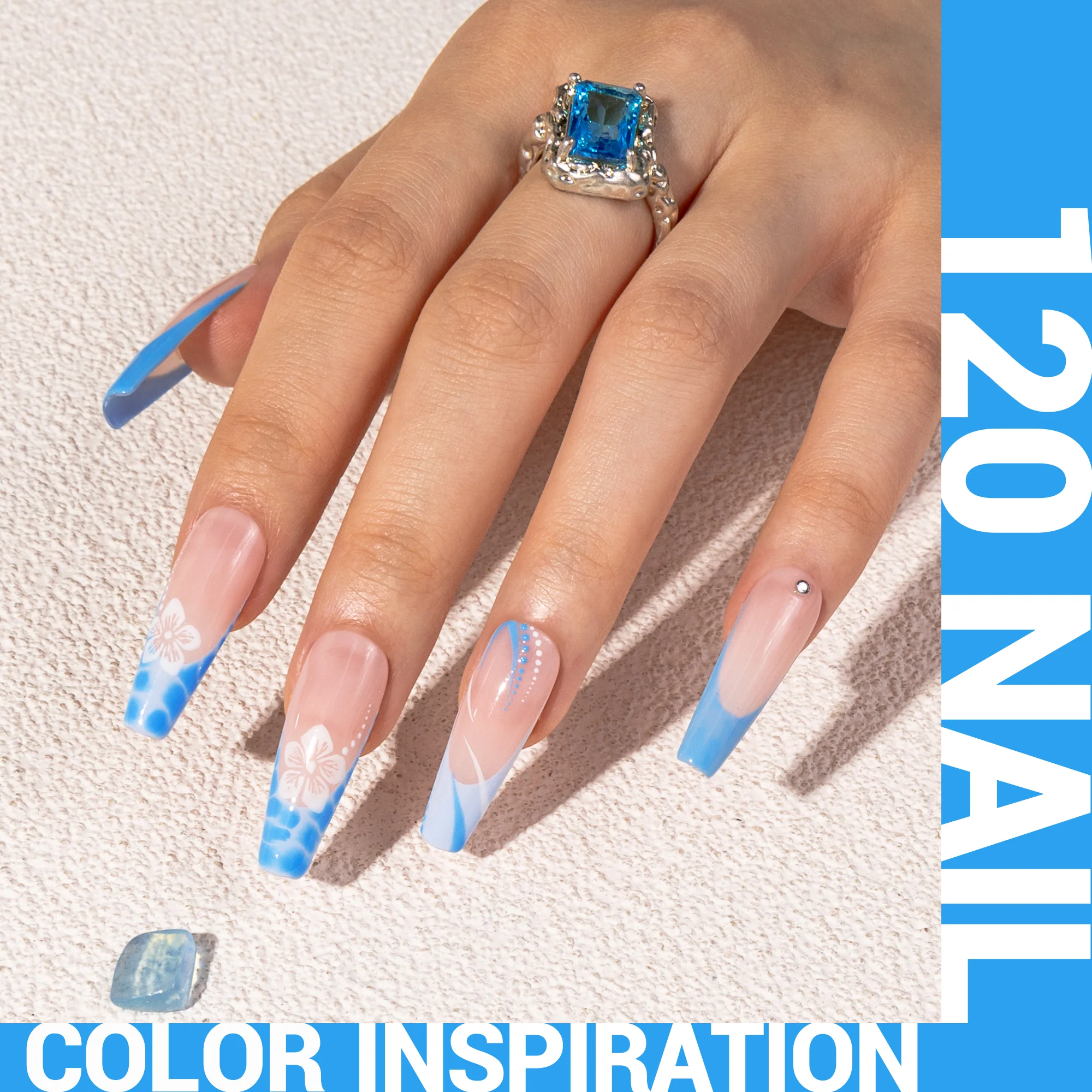 120 Pool Blue - TPO-Free Thick Gel Nail Polish(15ml) - Image 2