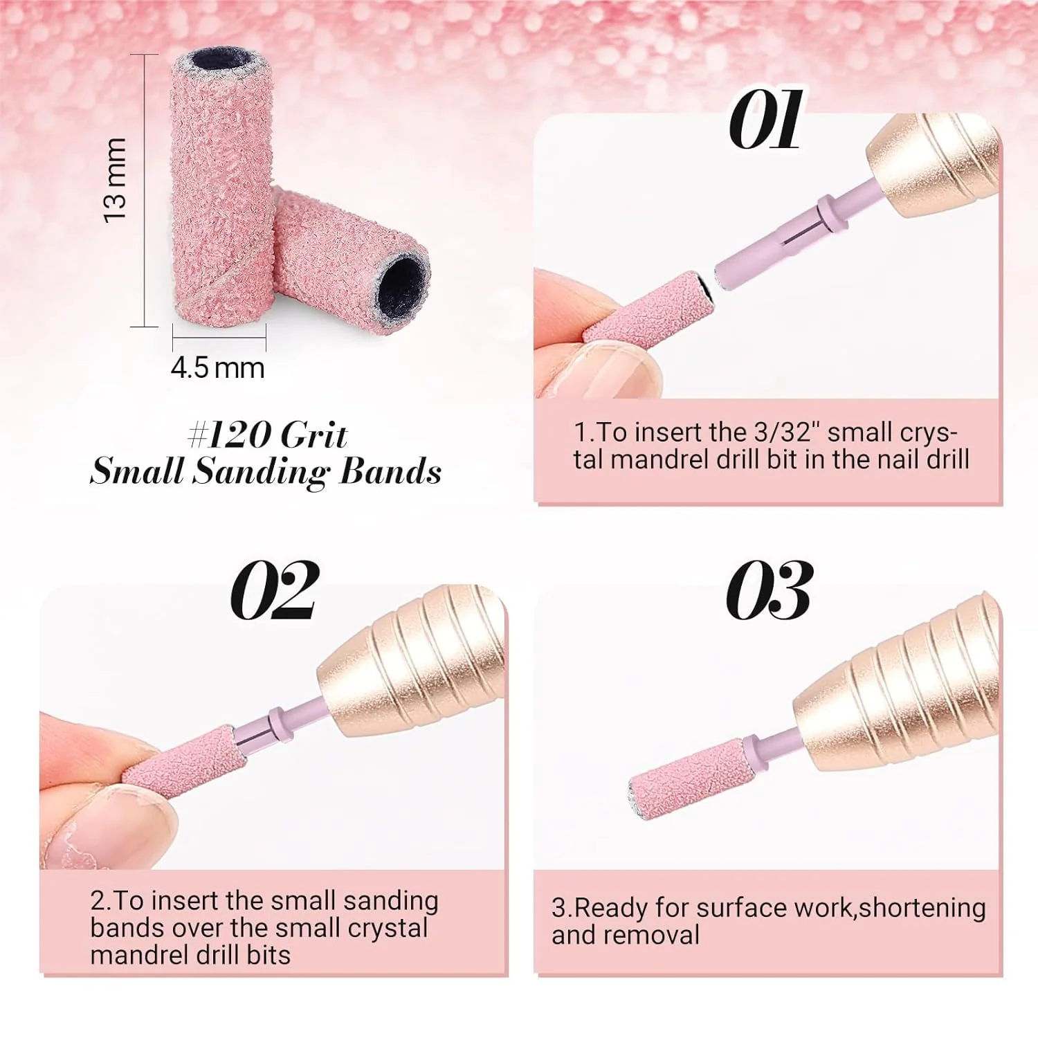120Pcs Small Sanding Bands for 3.1mm Mandrel Bit (Only Sanding Bands) - Image 3