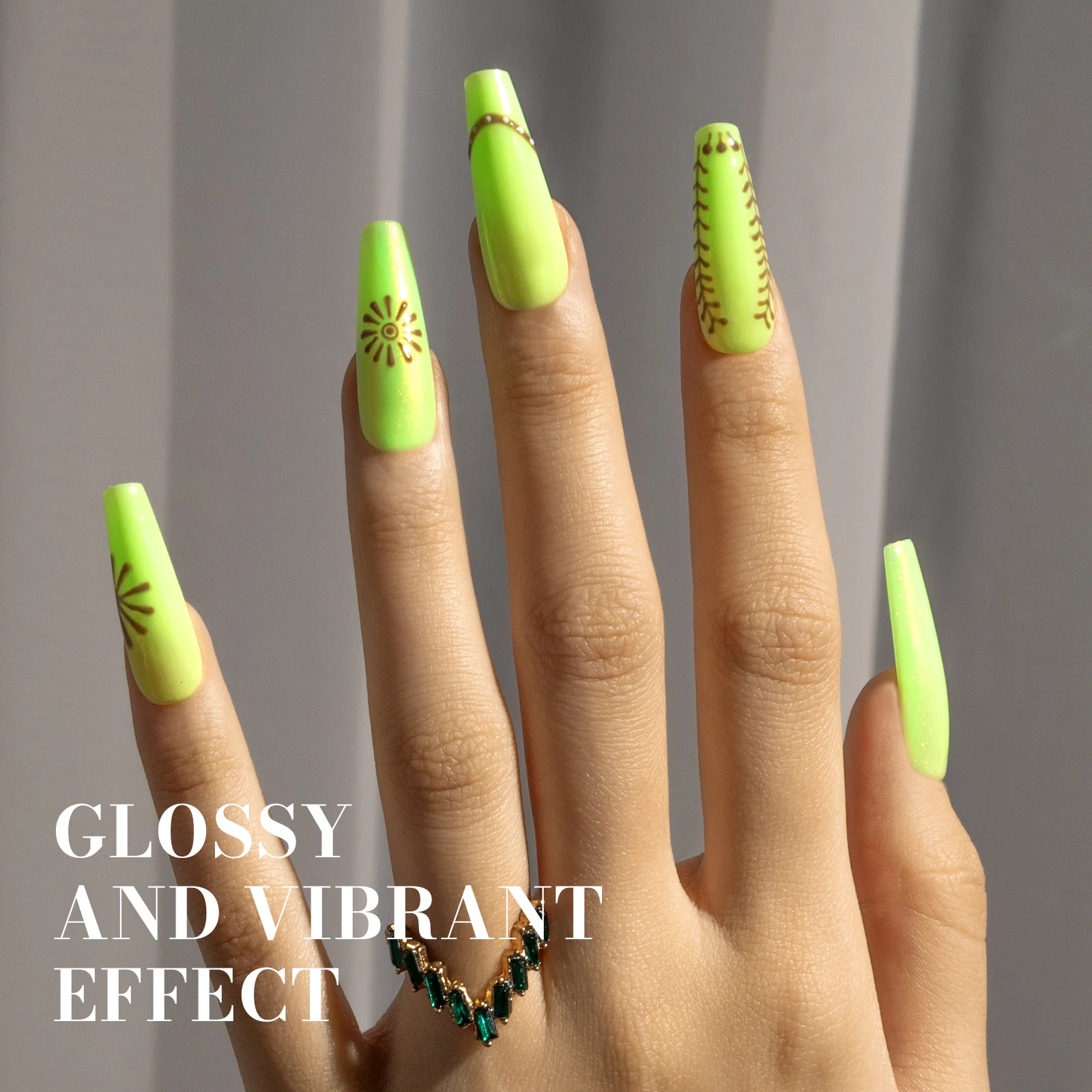 1649 Lime Green - TPO-Free Faster UV Curing Gel Nail Polish(15ml) - Image 3