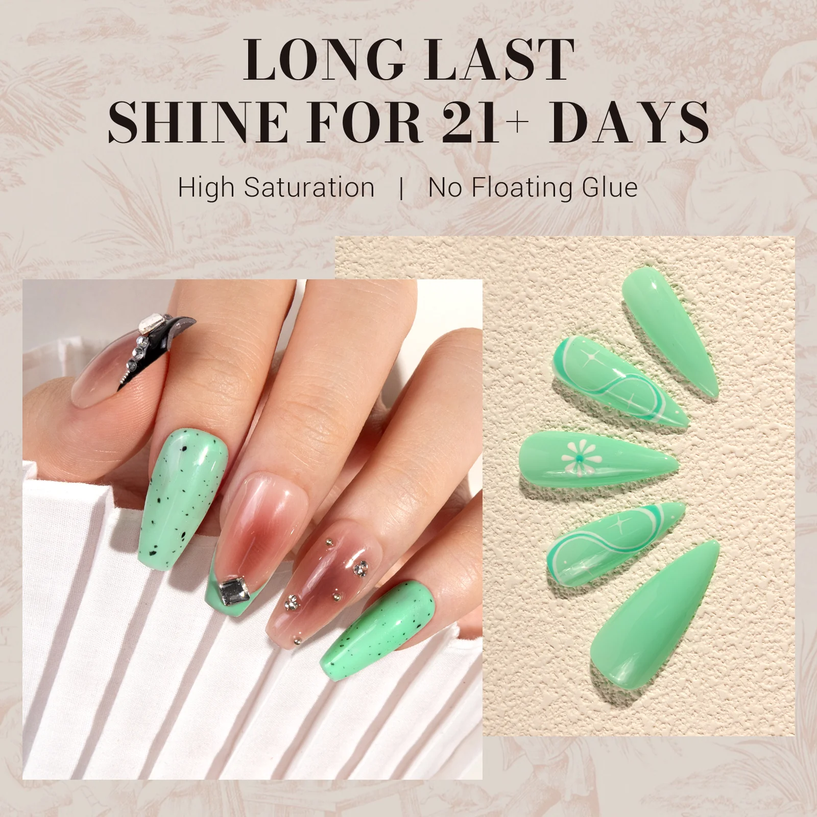 1651 Mint Green - TPO-Free Faster UV Curing Gel Nail Polish 0.5 fl oz/15ml - Image 4