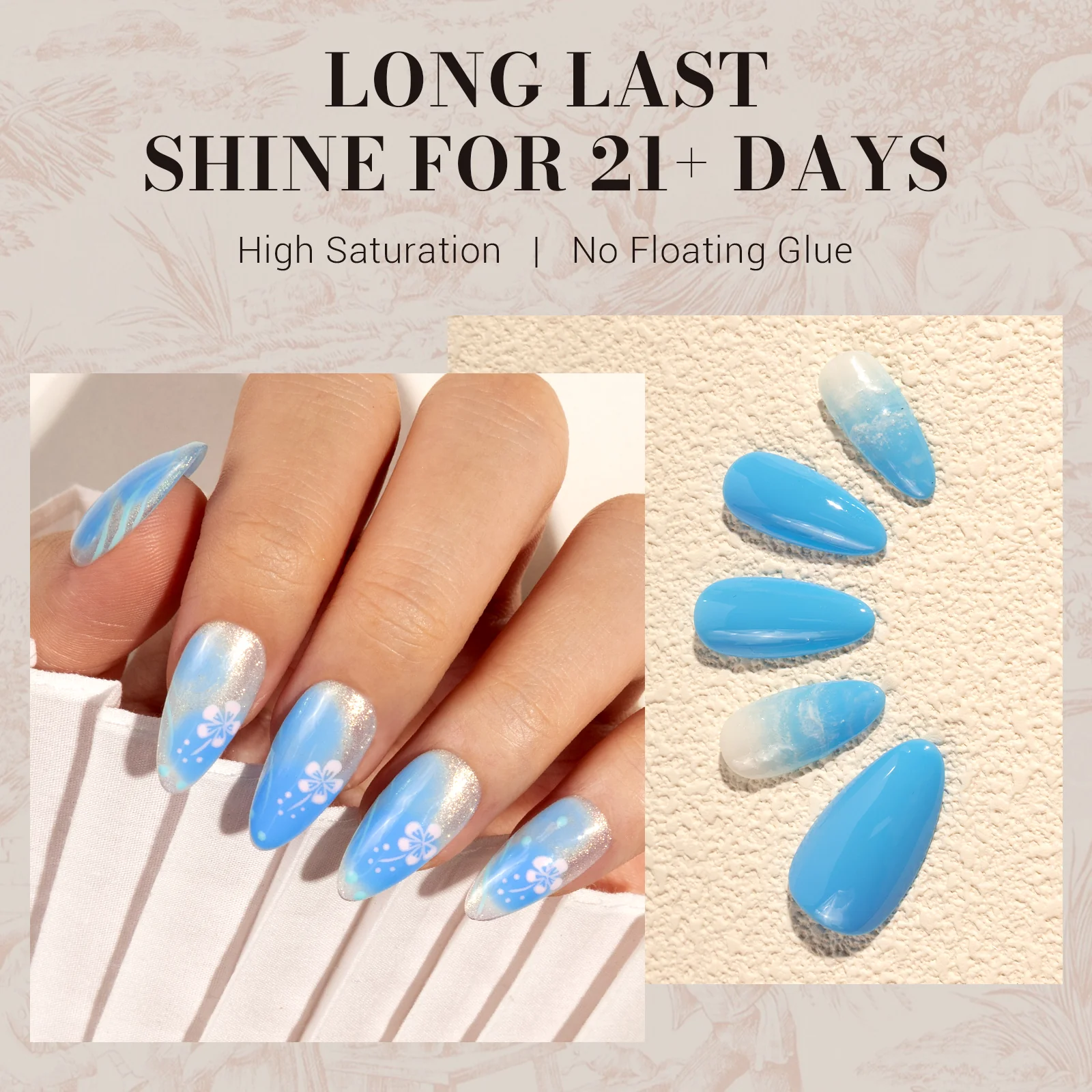 1656 Clear Sky Blue - TPO-Free Faster UV Curing Gel Nail Polish(15ml) - Image 4