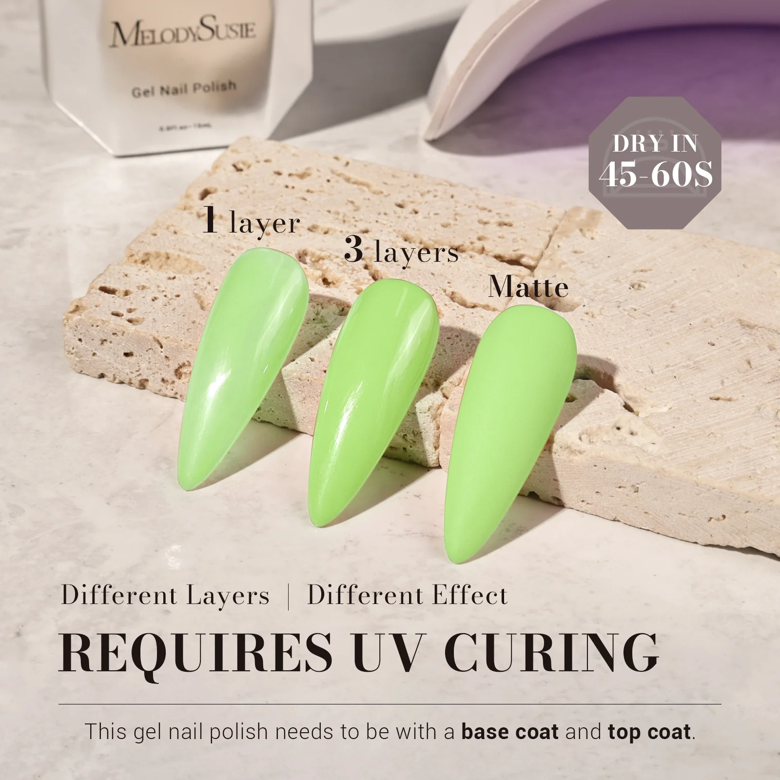 1658 Apple Green - TPO-Free Faster UV Curing Gel Nail Polish(15ml) - Image 3