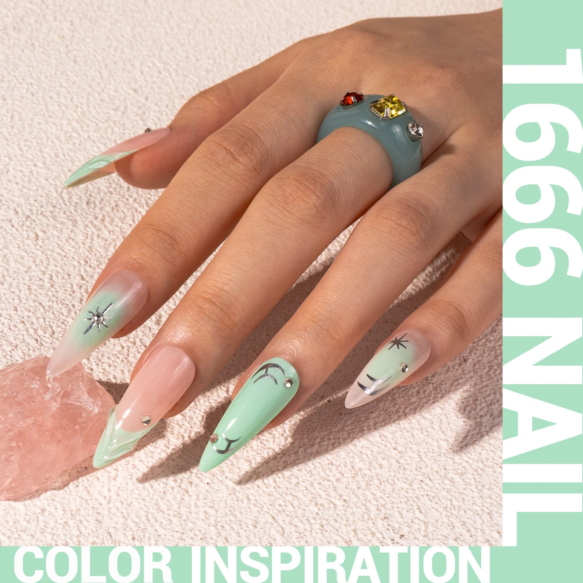 1666 Soft Mint Green - TPO-Free Thick Gel Nail Polish(15ml) - Image 2