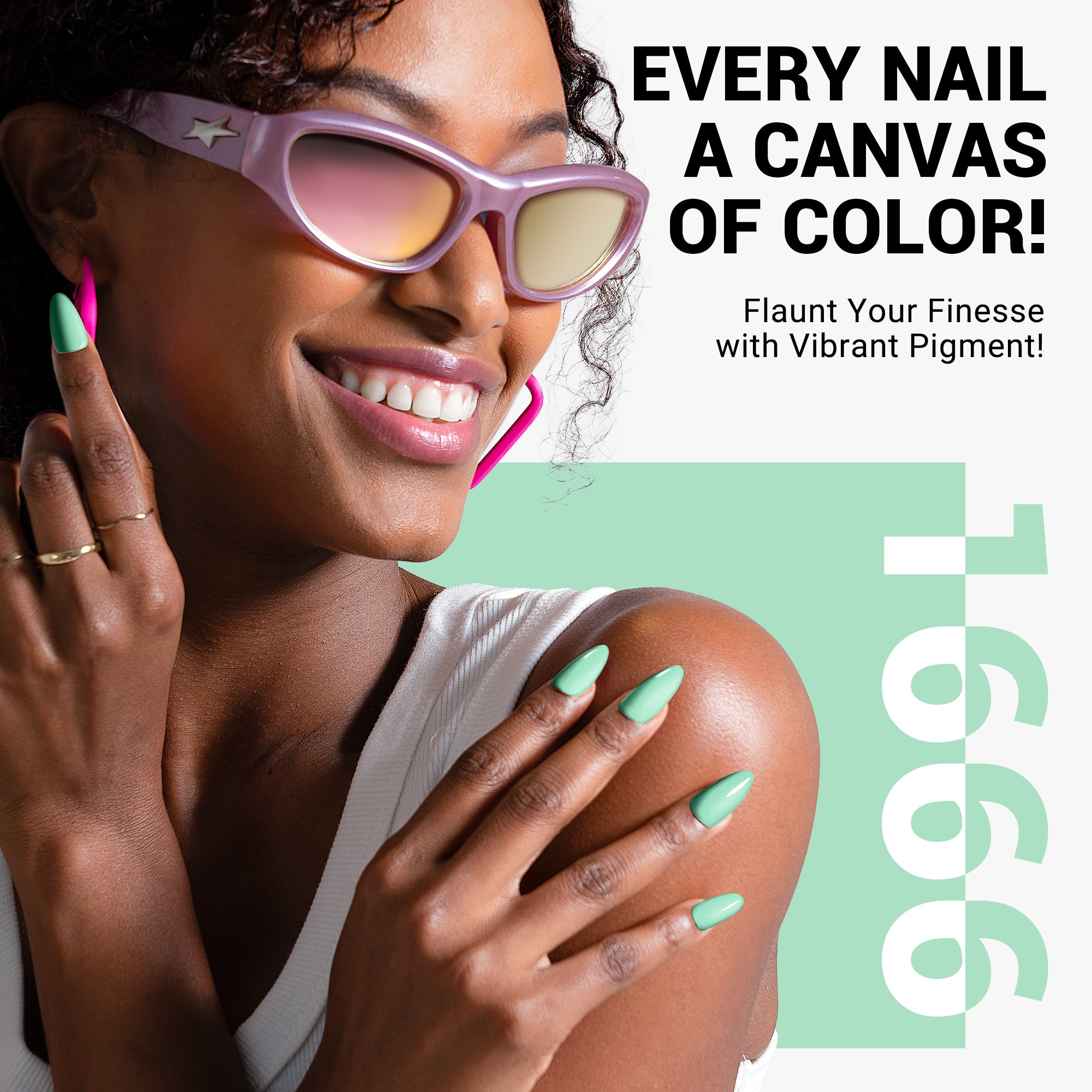 1666 Soft Mint Green - TPO-Free Thick Gel Nail Polish(15ml) - Image 4