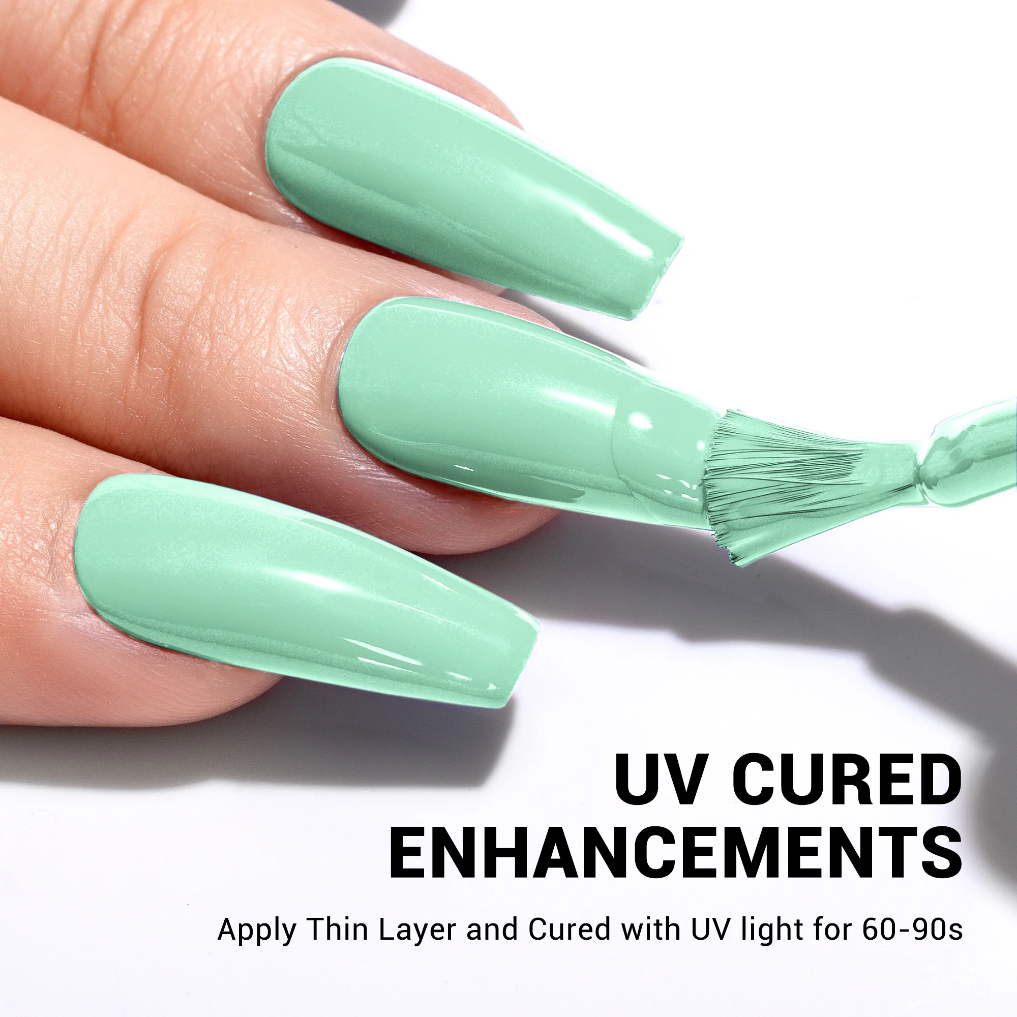 1666 Soft Mint Green - TPO-Free Thick Gel Nail Polish(15ml) - Image 5