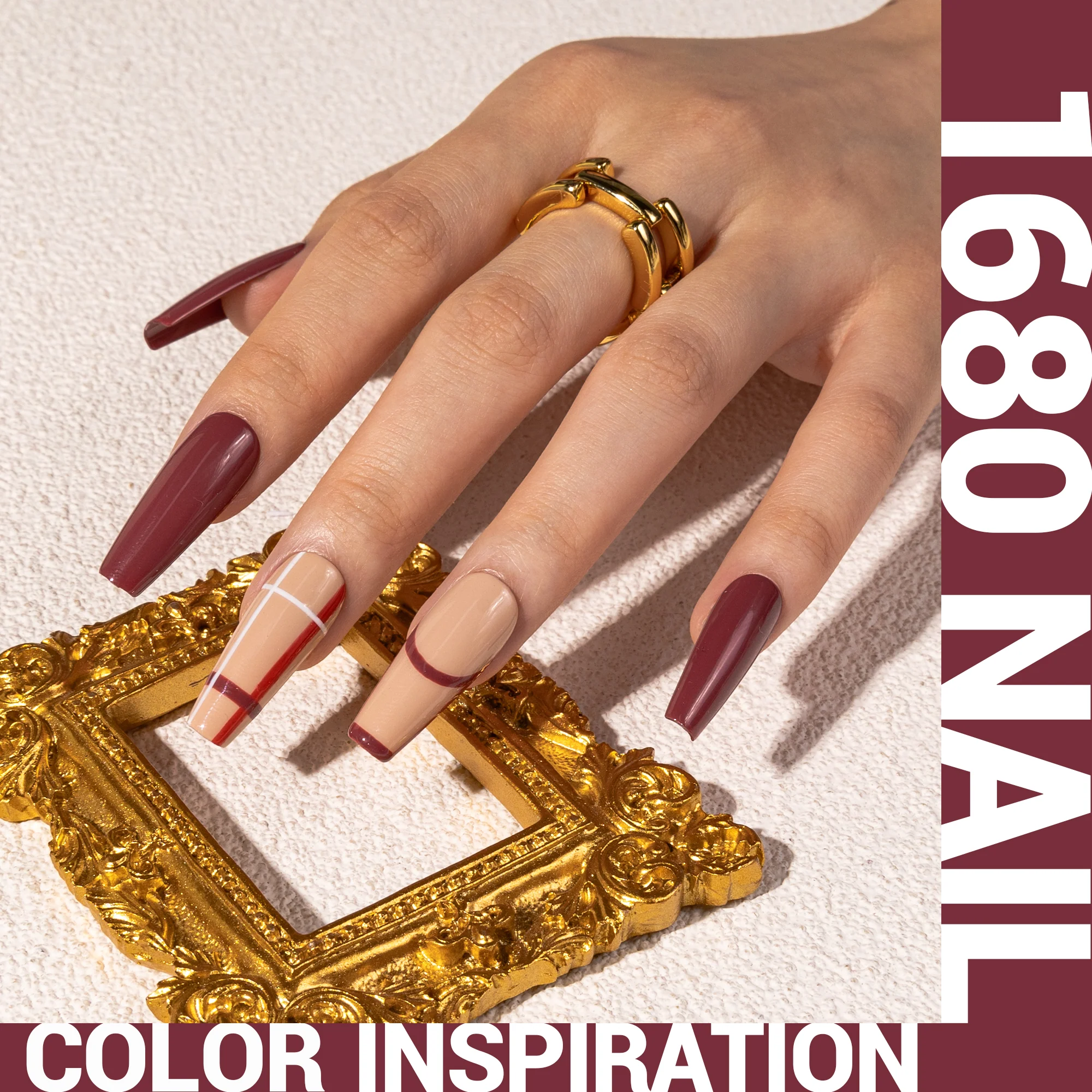 1680 Crimson Knit - TPO-Free Thick Gel Nail Polish(15ml) - Image 2
