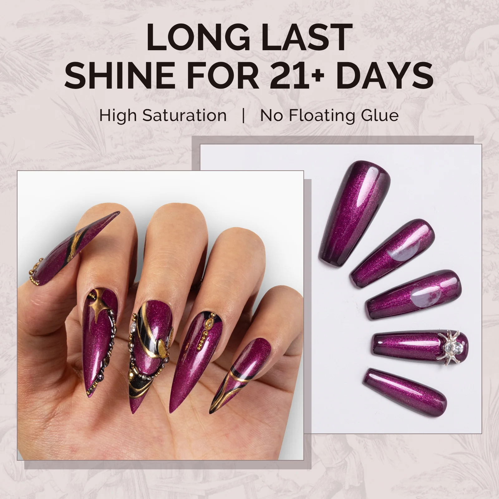 1748 Mystic Purple - TPO-Free Faster UV Curing Gel Nail Polish 0.5 fl oz/15ml - Image 4