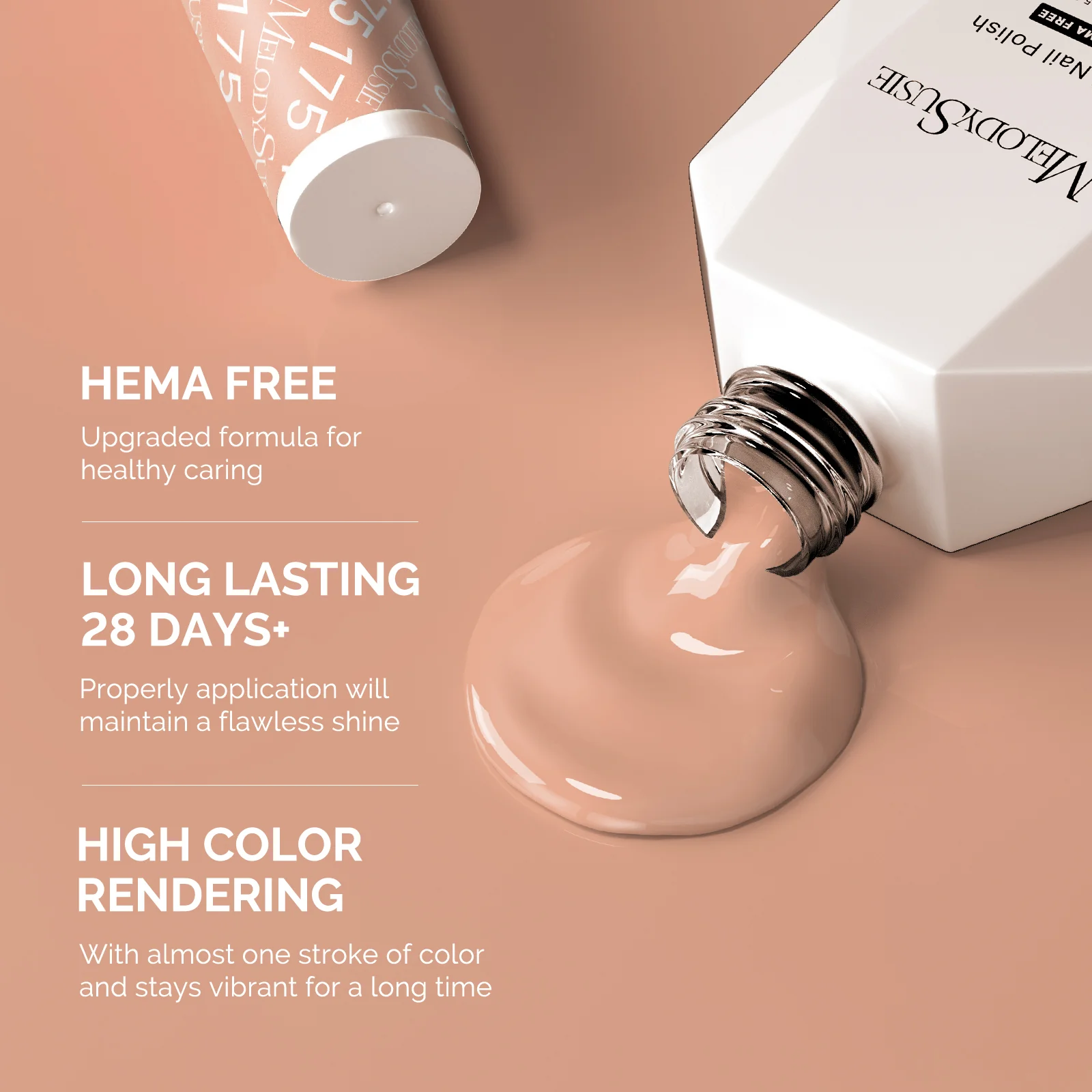 175 Peach Nude - HEMA-Free Gel Nail Polish 0.5 fl oz/15ml - Image 3