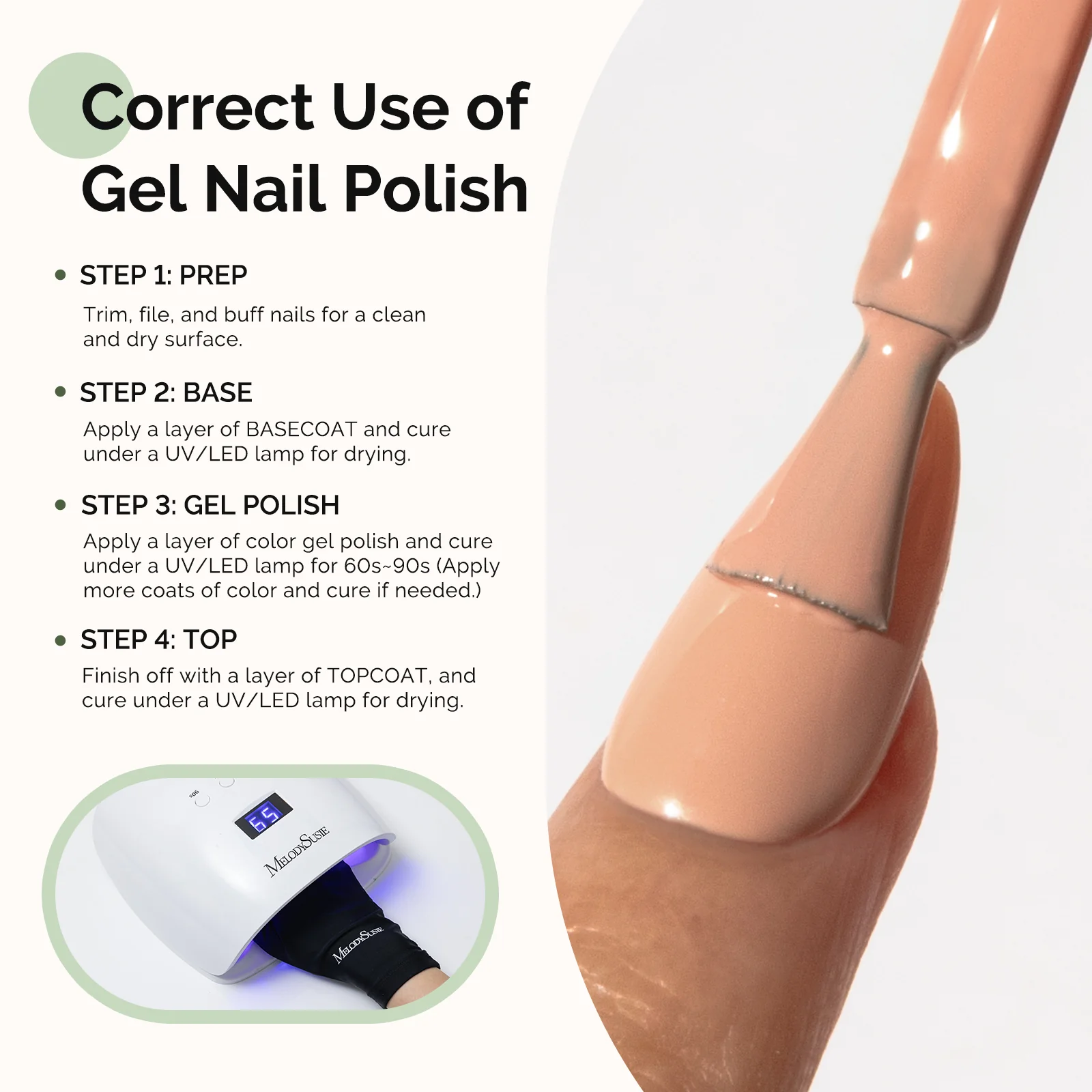 175 Peach Nude - HEMA-Free Gel Nail Polish 0.5 fl oz/15ml - Image 5