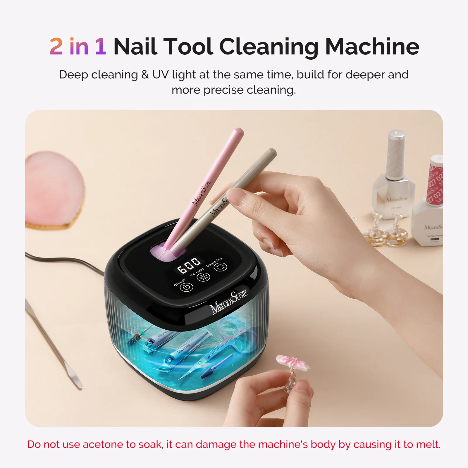 2 in 1 Ultrasonic Cleaner Machine for Manicure - Image 10