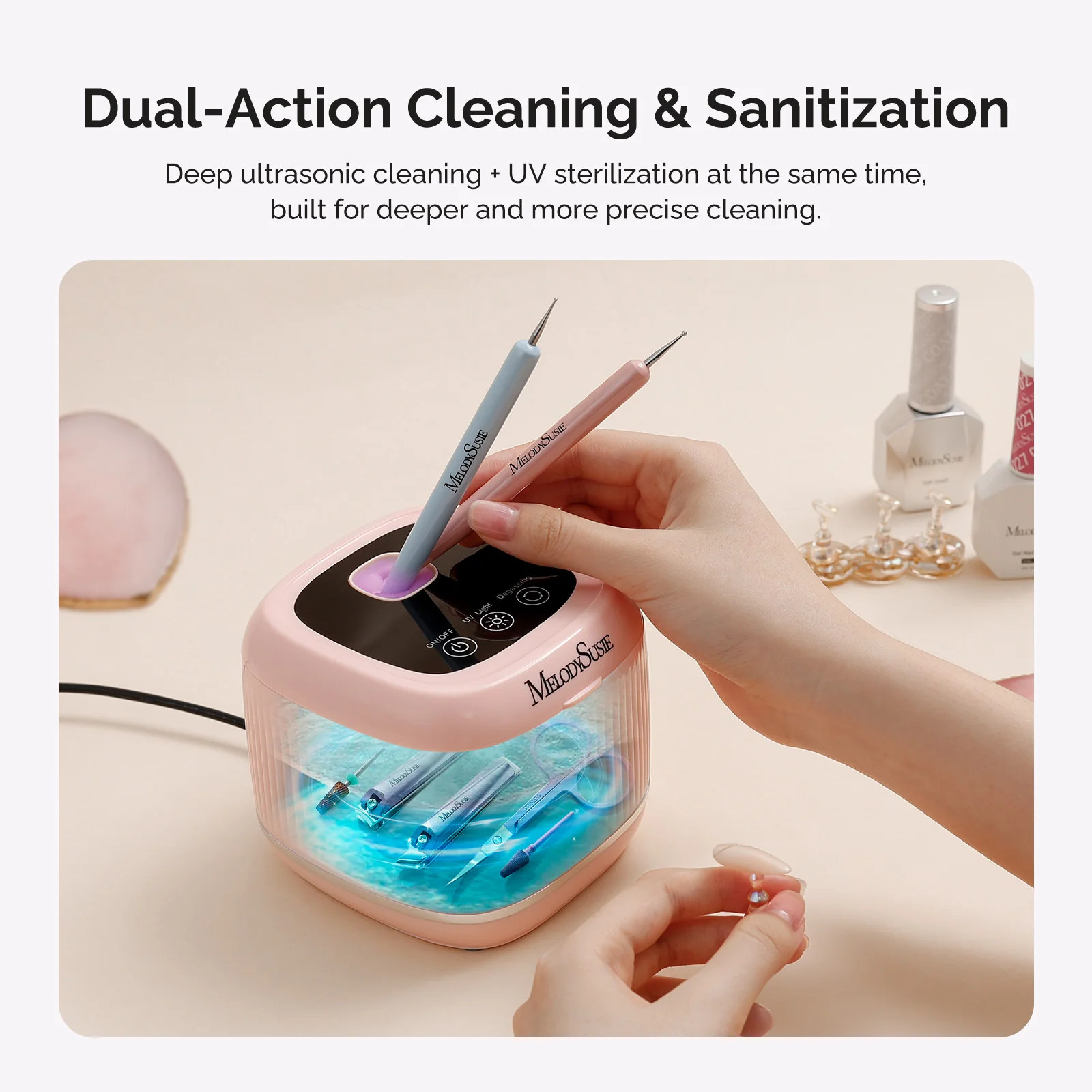 2 in 1 Ultrasonic Cleaner Machine for Manicure - Image 3