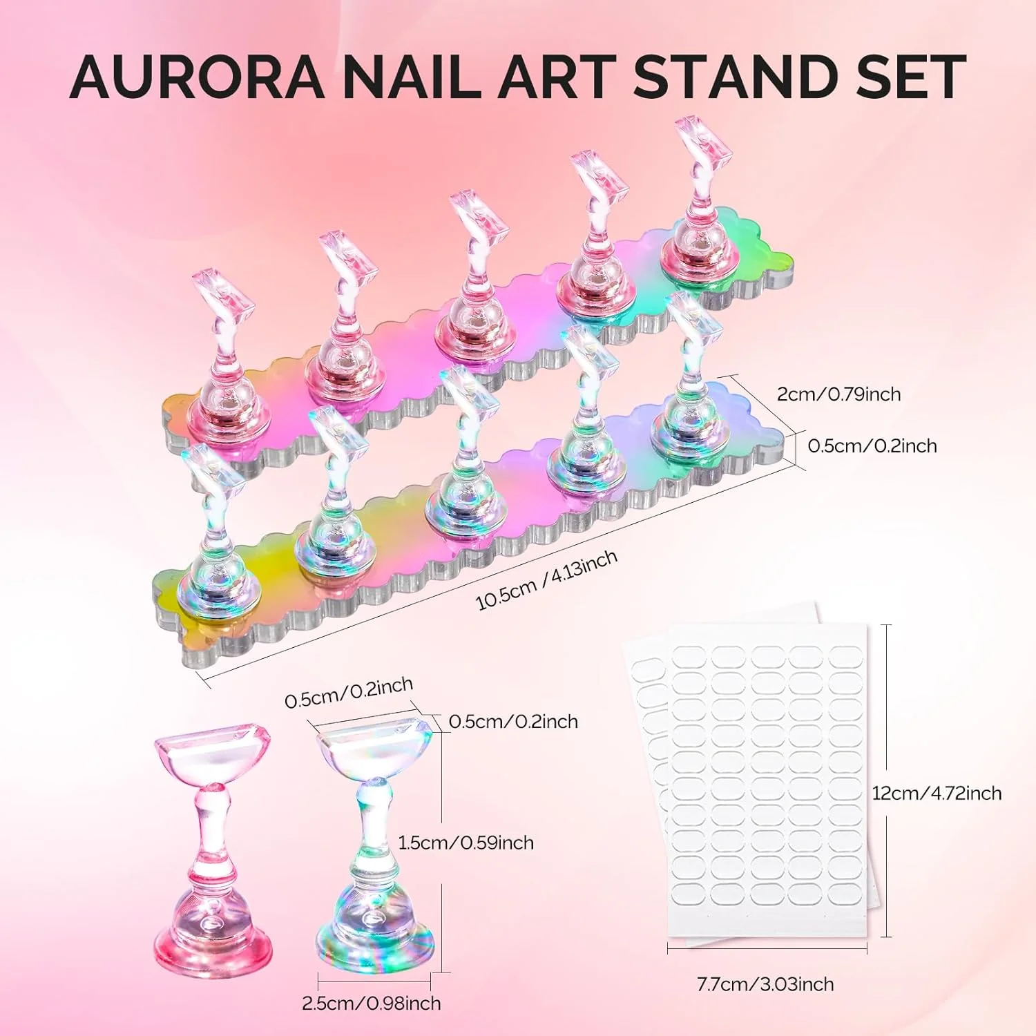 2 Sets Acrylic Magnetic Nail Stand - Image 2