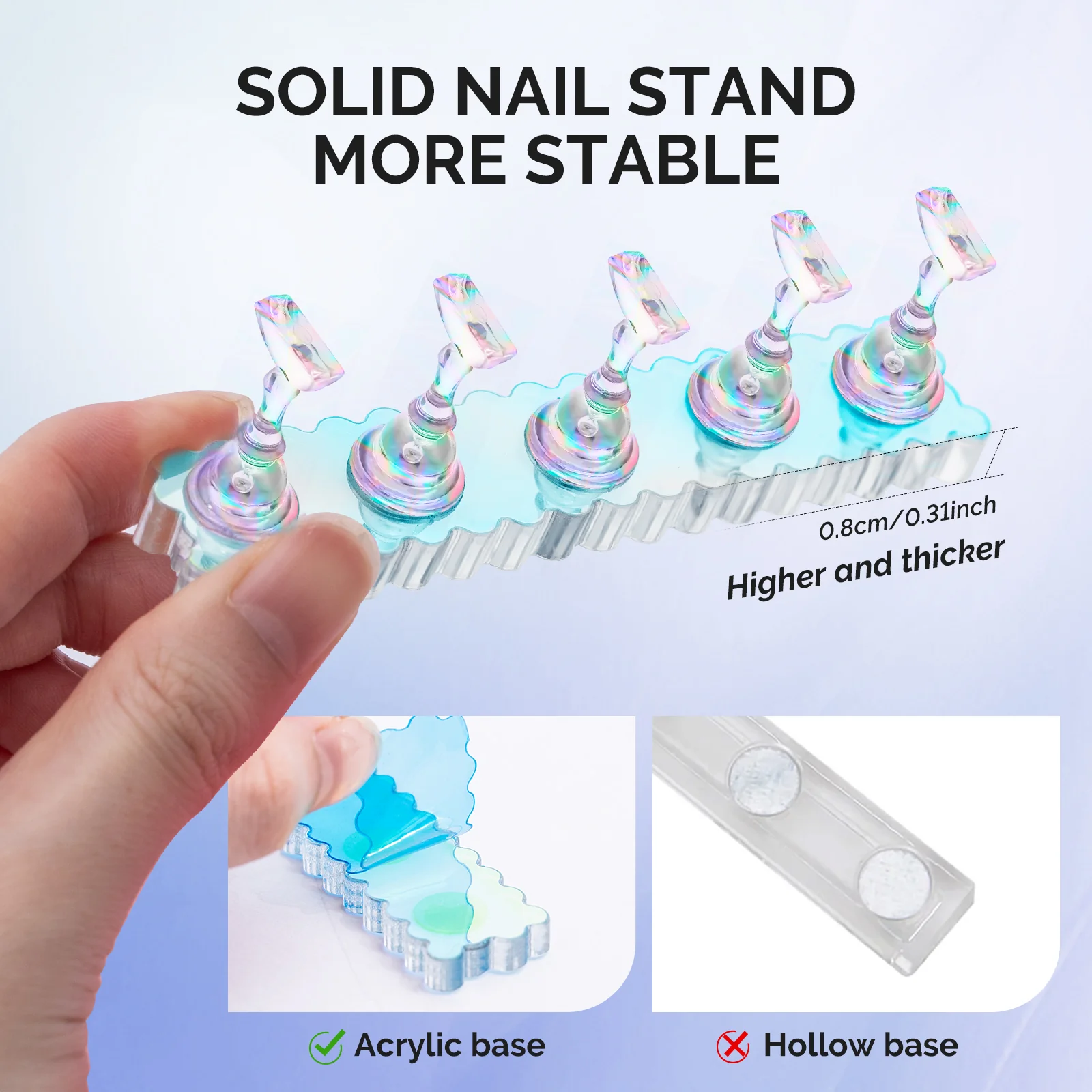 2 Sets Blue Acrylic Magnetic Nail Stand - Image 4