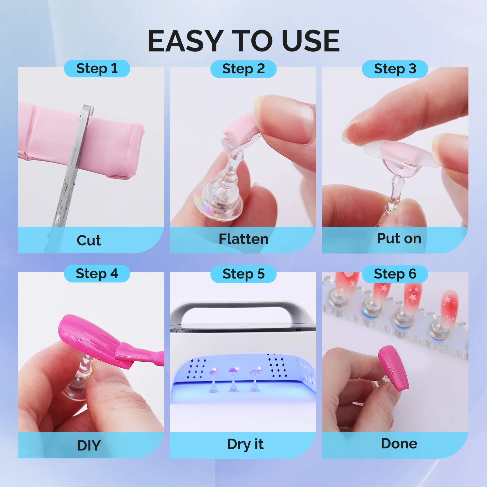 2 Sets Blue Acrylic Magnetic Nail Stand - Image 6