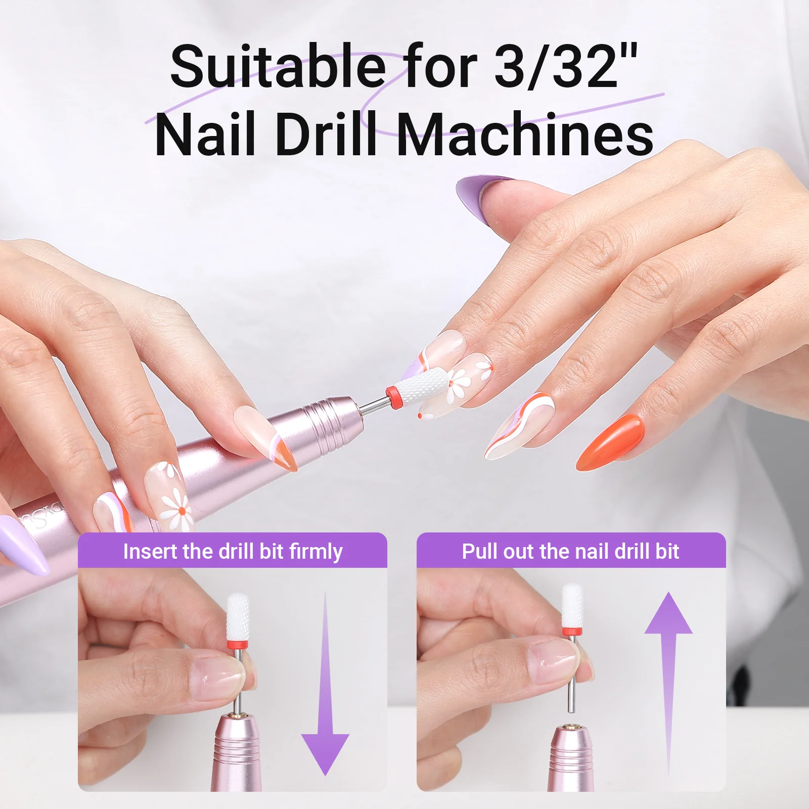 21Pcs Ceramic Diamond Carbide Nail Drill Bits Set - Image 7