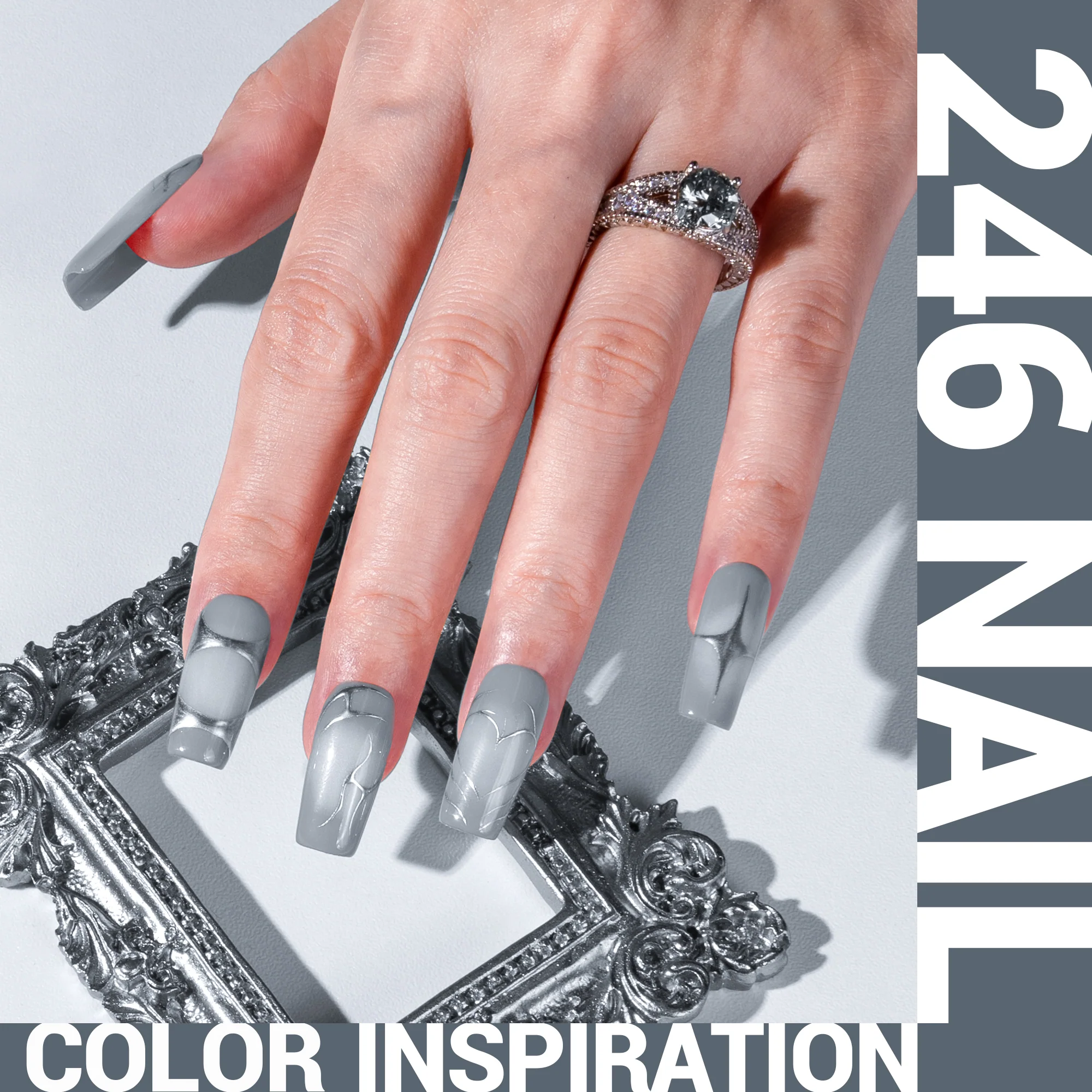 246 Blue Gray  - TPO-Free Thick Gel Nail Polish(15ml) - Image 4