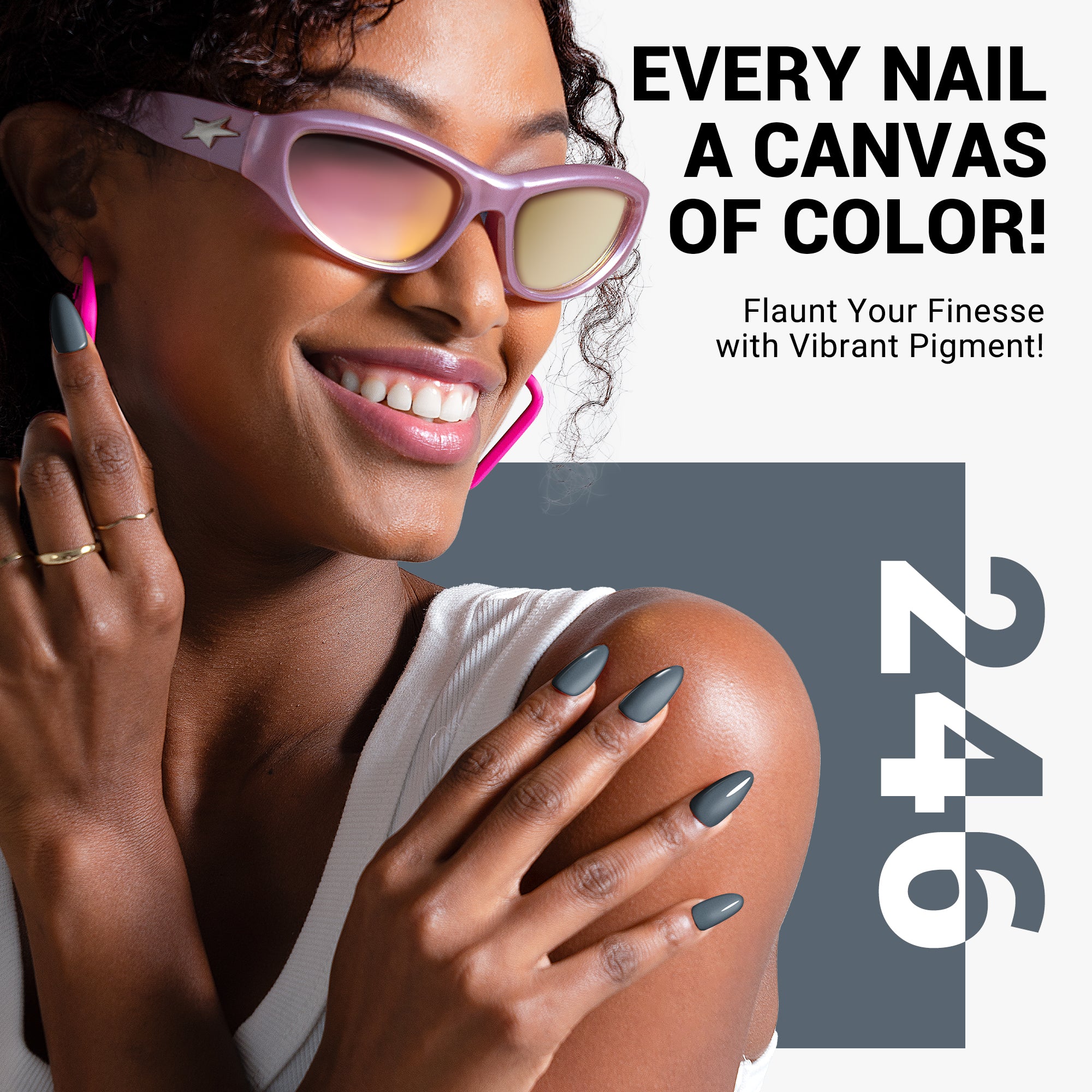 246 Blue Gray  - TPO-Free Thick Gel Nail Polish(15ml) - Image 5