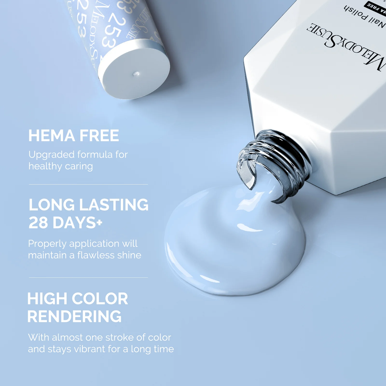 253 Macaron Blue - HEMA-Free Gel Nail Polish 0.5 fl oz/15ml - Image 3