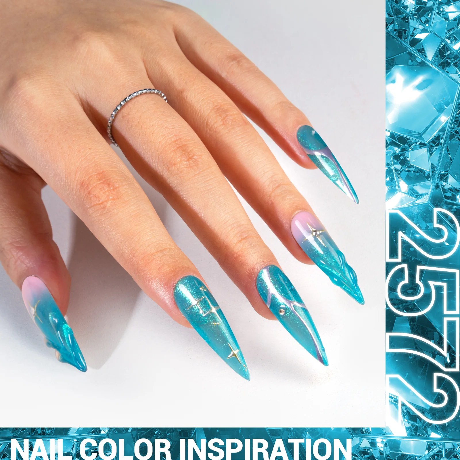 2572 Electric Turquoise Neon - TPO-Free Thick Gel Nail Polish(15ml) - Image 2