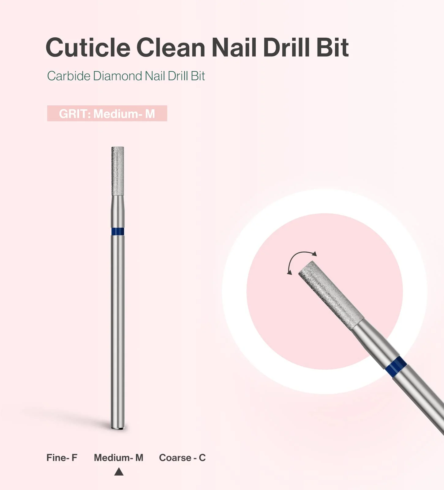 2mm Barrel Shape Carbide Diamond Under Nail Cleaner Nail Drill Bit - Image 2