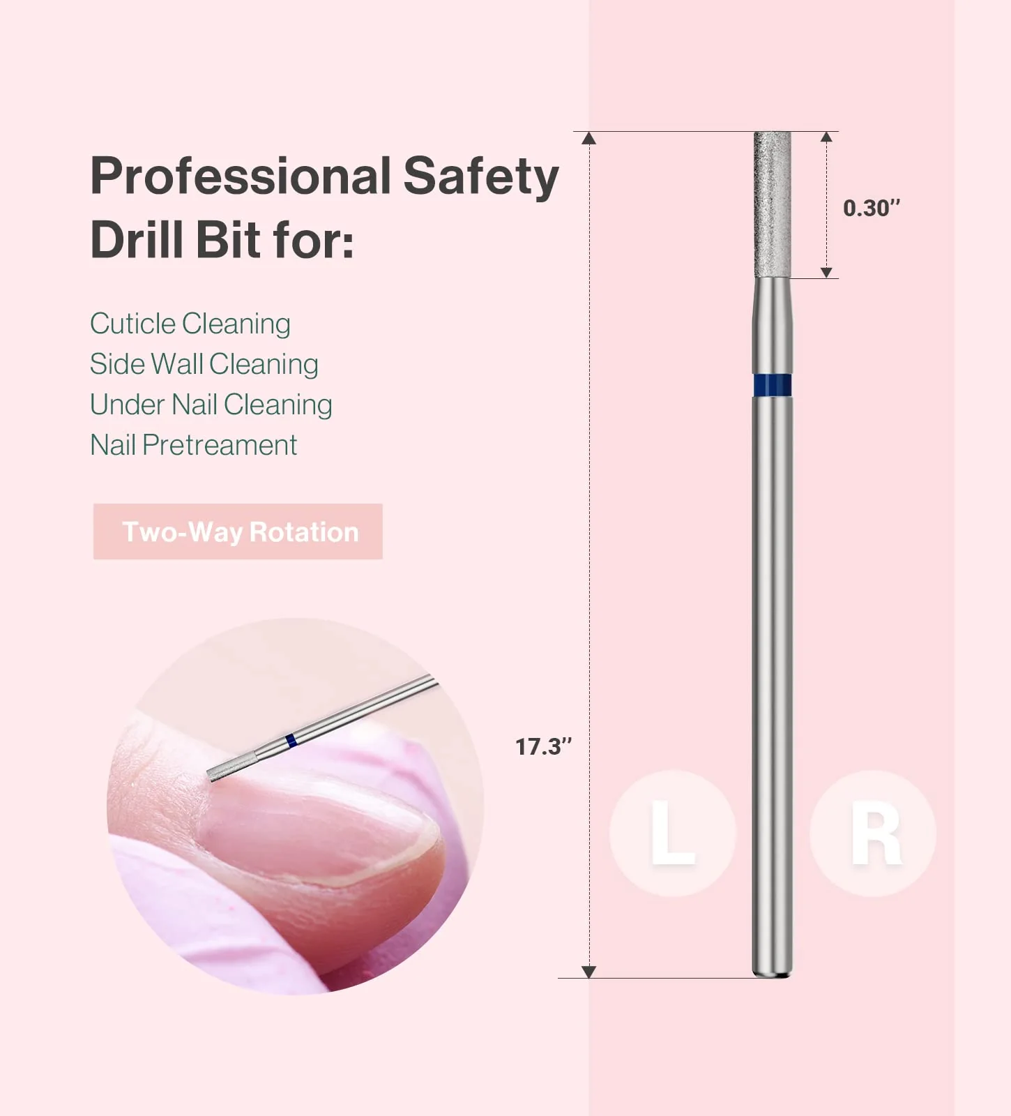 2mm Barrel Shape Carbide Diamond Under Nail Cleaner Nail Drill Bit - Image 3