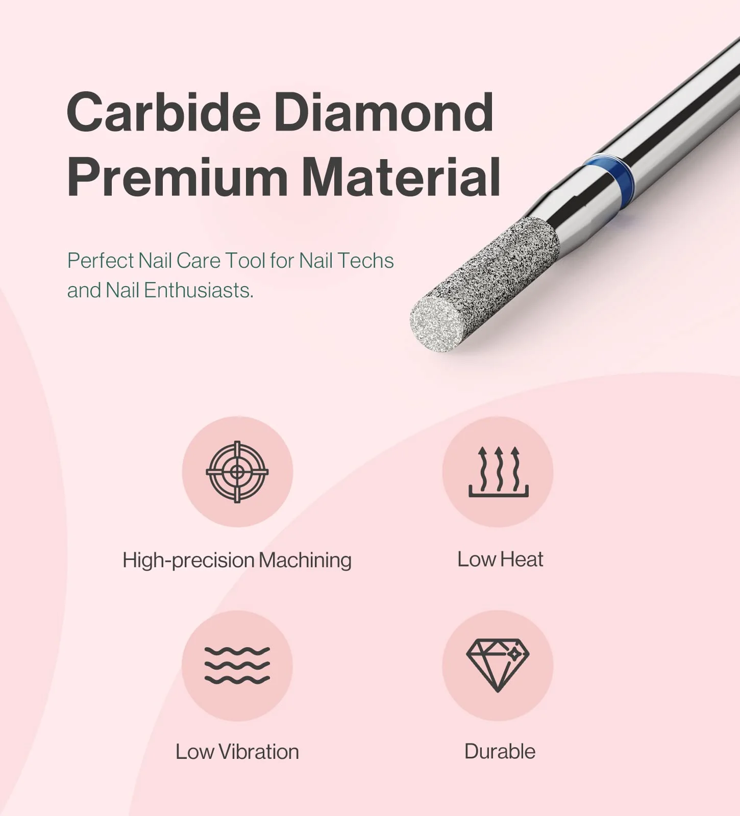 2mm Barrel Shape Carbide Diamond Under Nail Cleaner Nail Drill Bit - Image 4