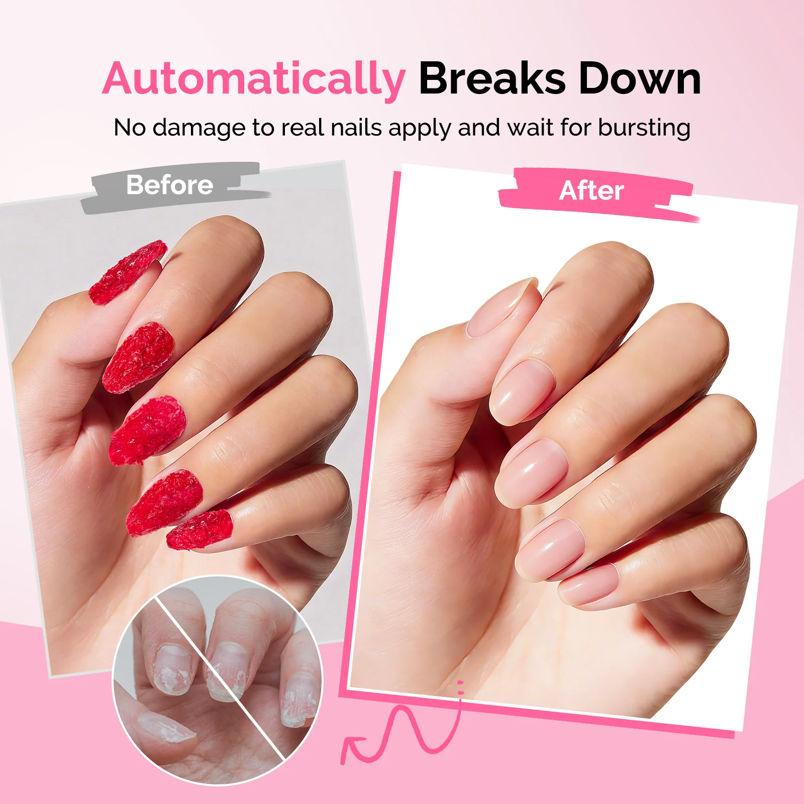 2Pcs Gel Nail Polish Remover with Cuticle Oil & Cuticle Pusher Tool - Image 6