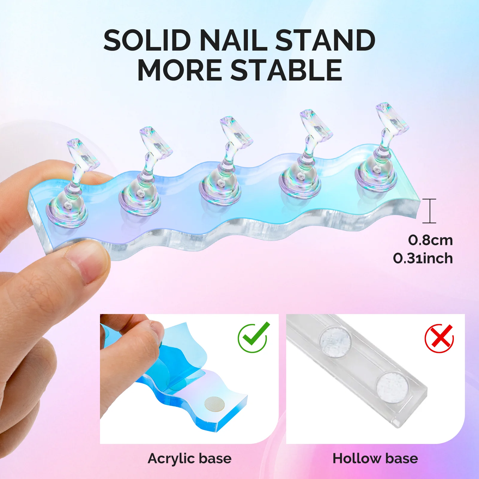 3 Sets Blue Acrylic Magnetic Nail Stand - Image 4