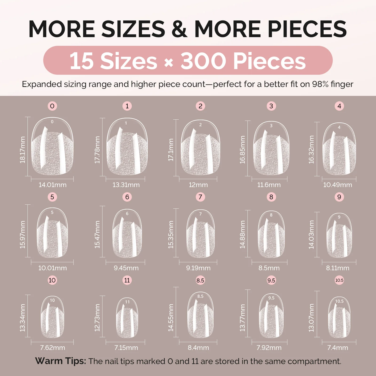 300Pcs Half Matte Clear Acrylic Full Cover Nail Tips - Image 11