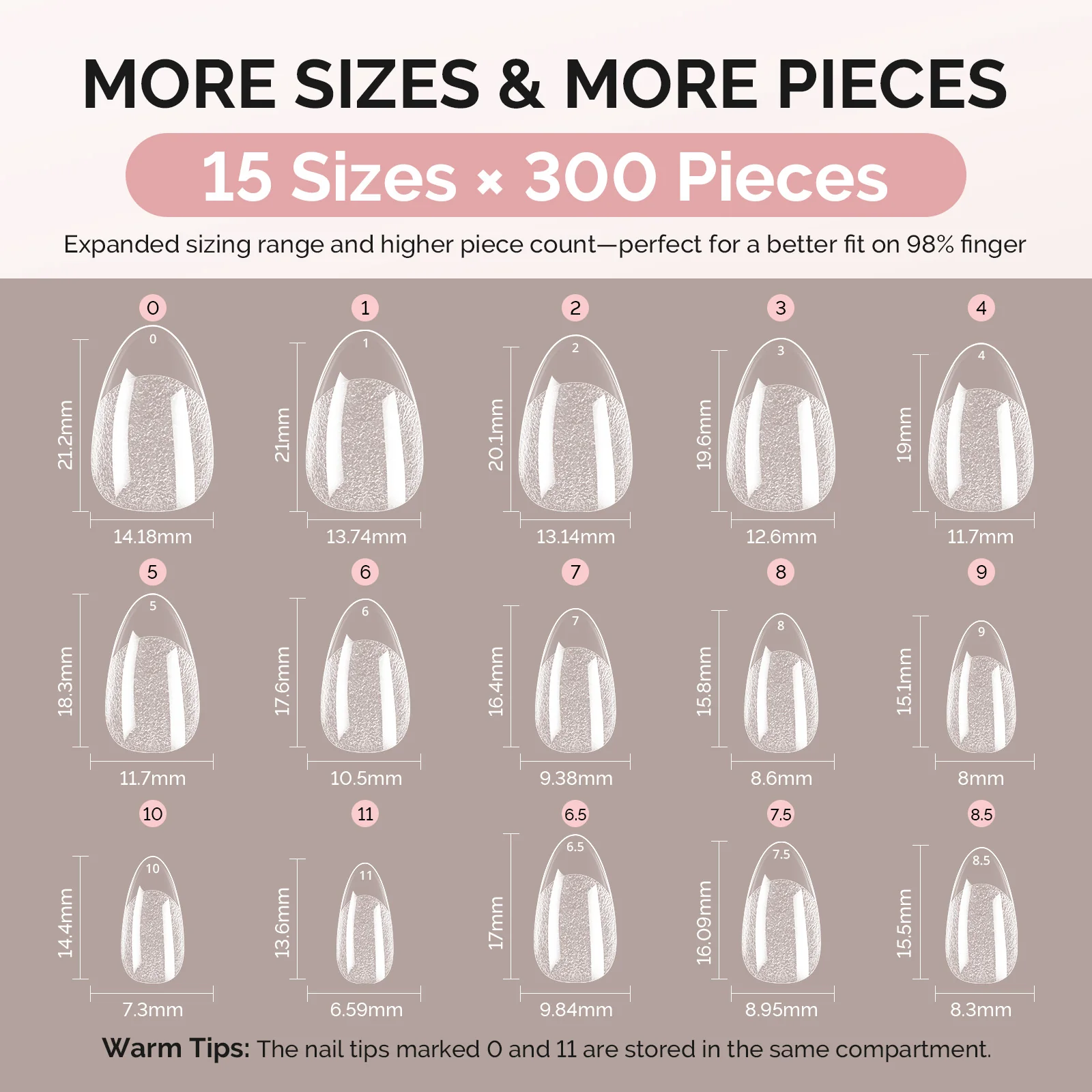 300Pcs Half Matte Clear Acrylic Full Cover Nail Tips - Image 13