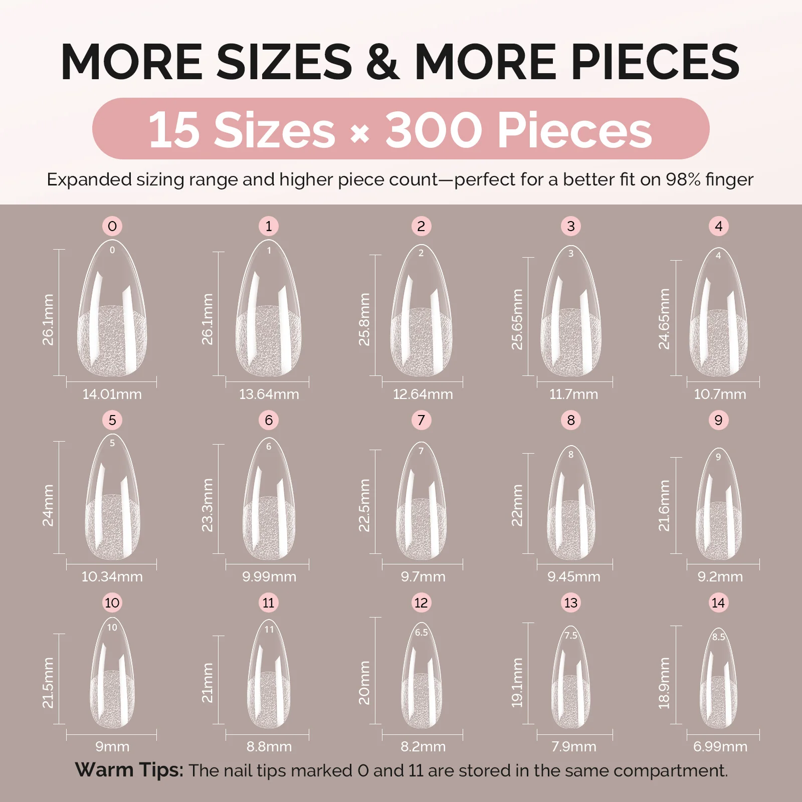 300Pcs Half Matte Clear Acrylic Full Cover Nail Tips - Image 15