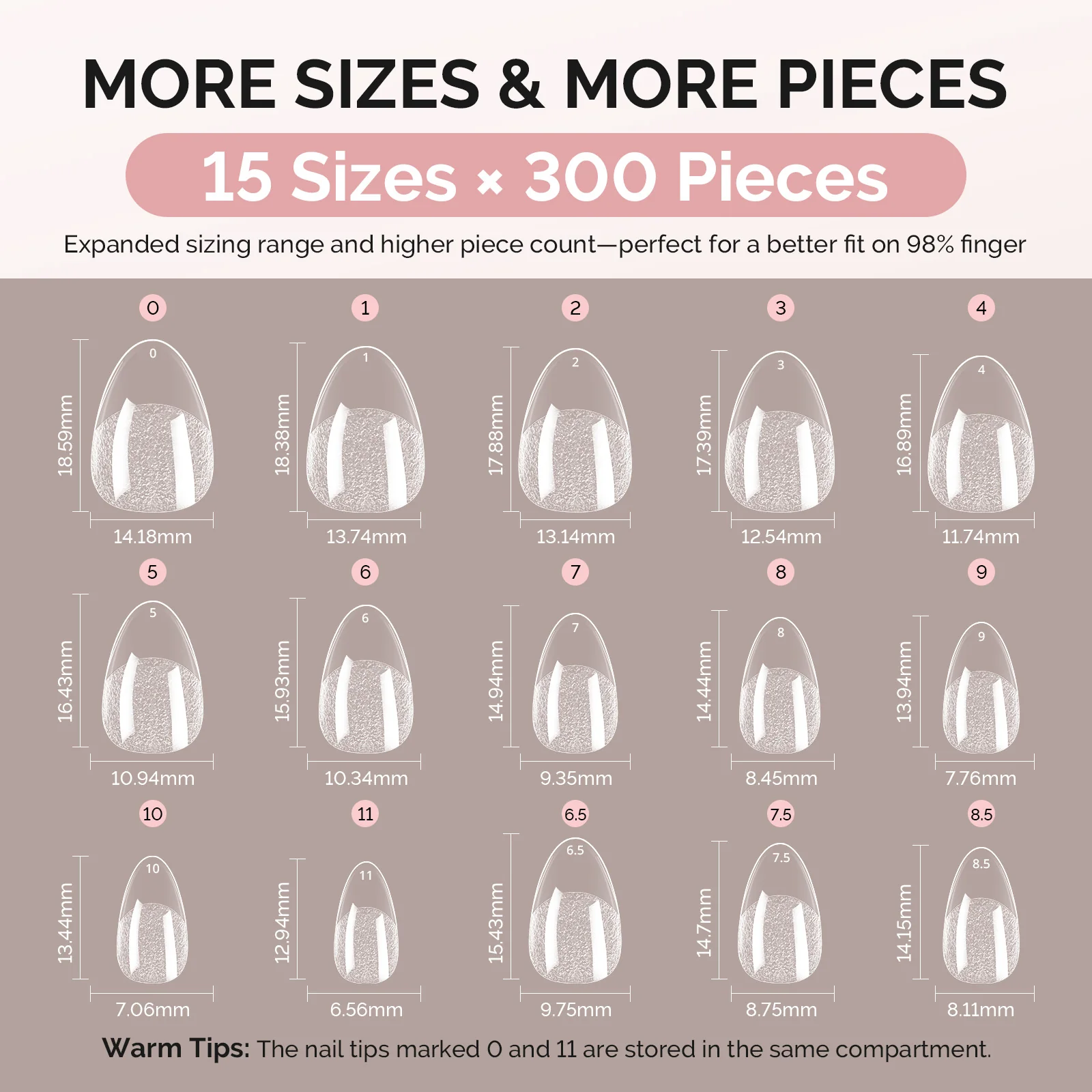 300Pcs Half Matte Clear Acrylic Full Cover Nail Tips - Image 6