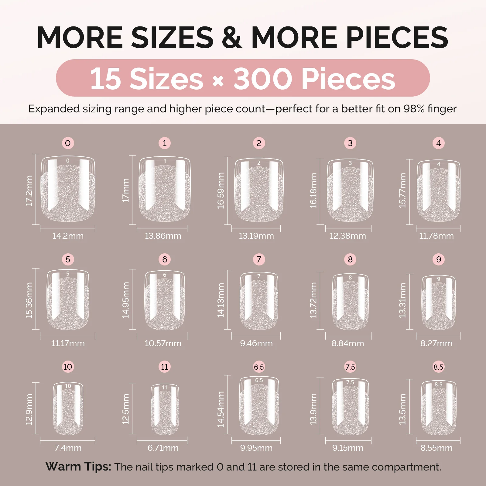 300Pcs Half Matte Clear Acrylic Full Cover Nail Tips - Image 8