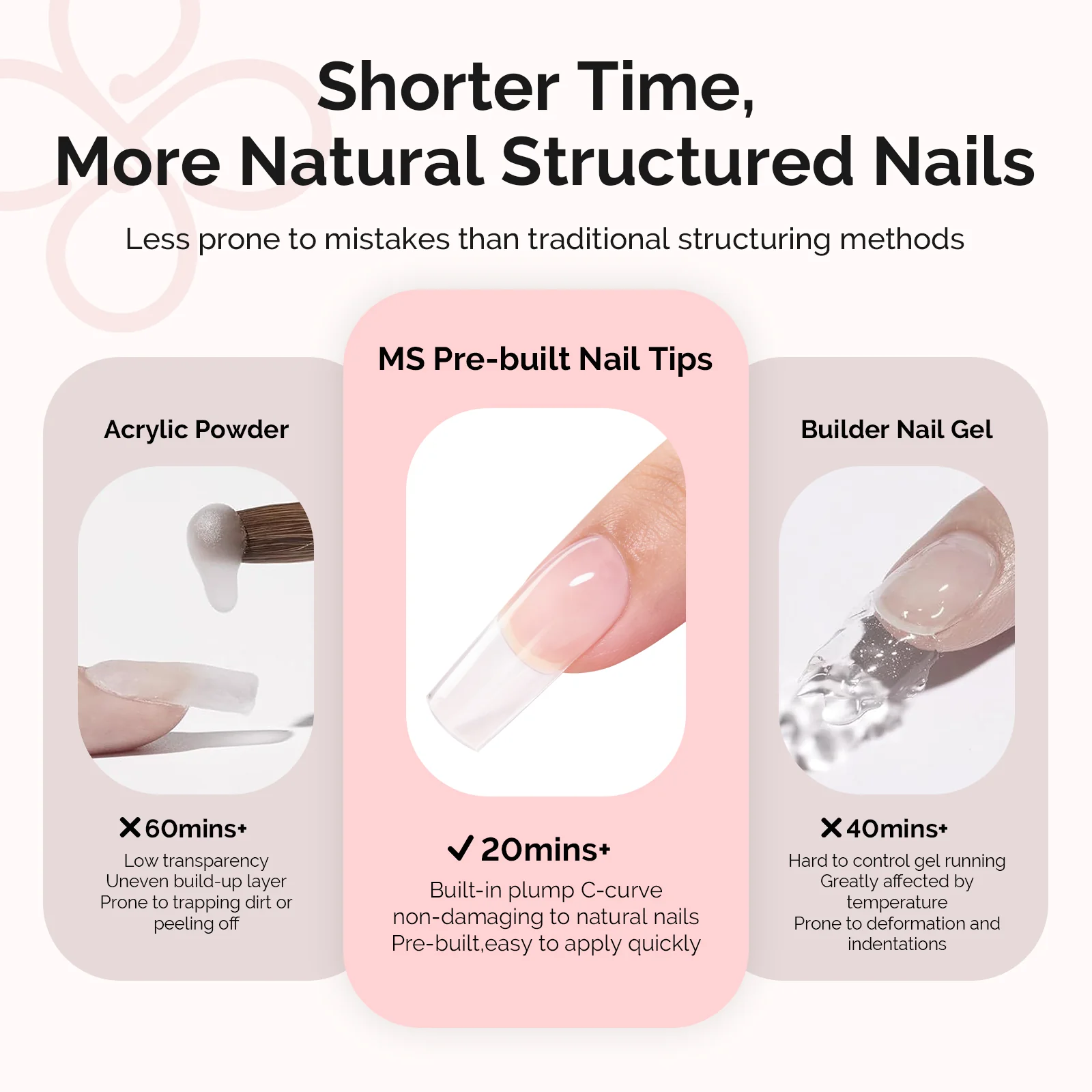300Pcs Half Matte Clear Acrylic Full Cover Pre-Built Nail Tips & 20g Solid Nail Glue Gel - Image 17