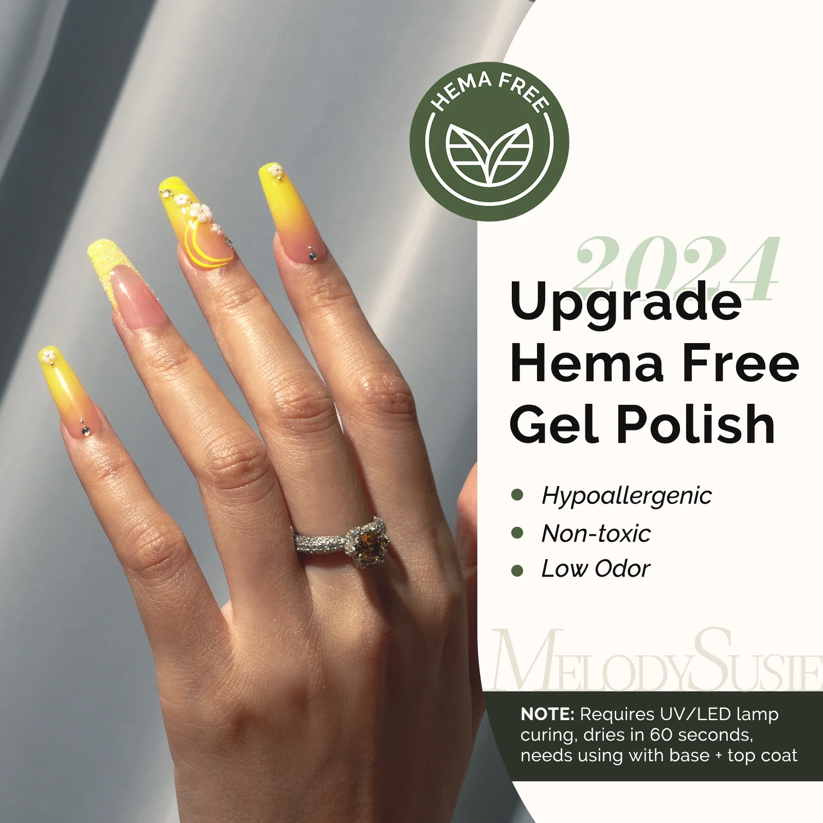 301 Lemonade Yellow - HEMA-Free Gel Nail Polish 0.5 fl oz/15ml - Image 2