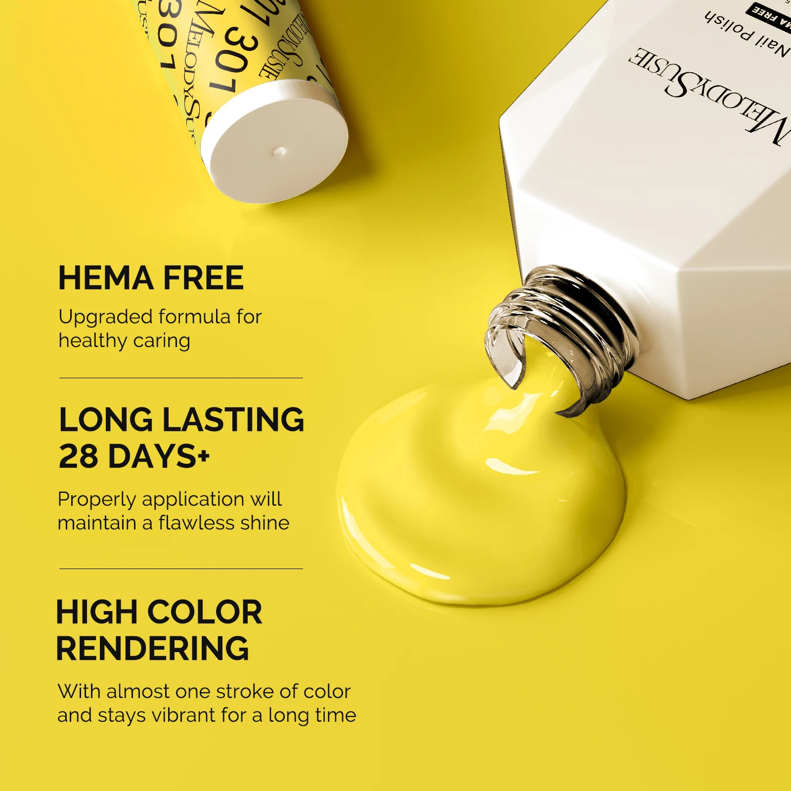 301 Lemonade Yellow - HEMA-Free Gel Nail Polish 0.5 fl oz/15ml - Image 3