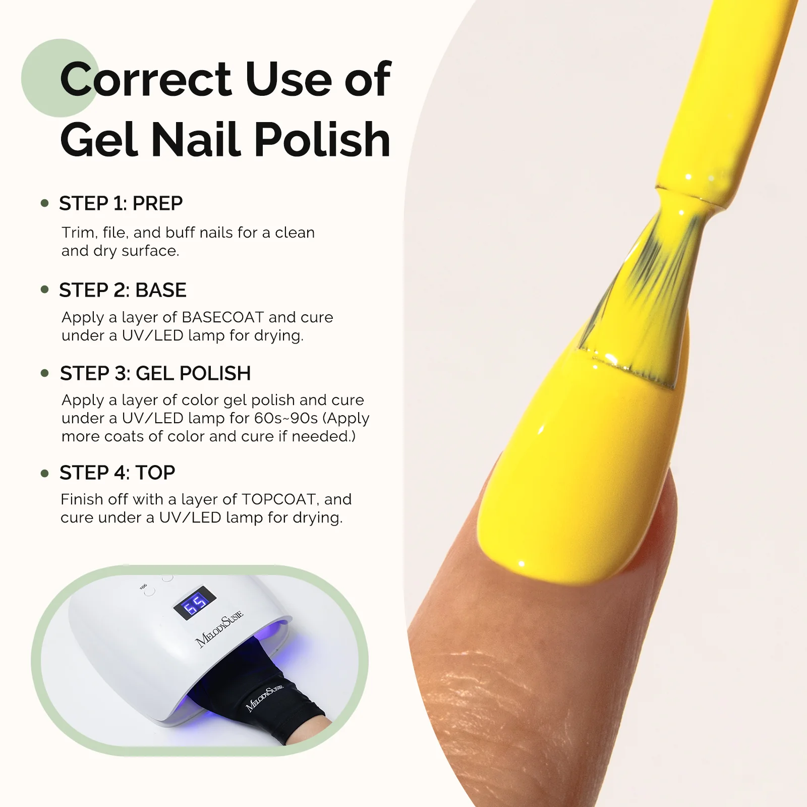 301 Lemonade Yellow - HEMA-Free Gel Nail Polish 0.5 fl oz/15ml - Image 5