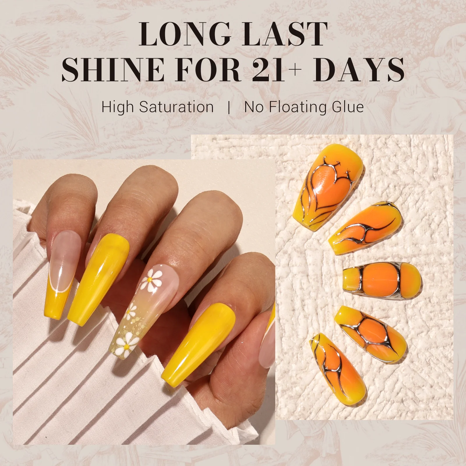 302 Almond Yellow - TPO-Free Faster UV Curing Gel Nail Polish 0.5 fl oz/15ml - Image 4