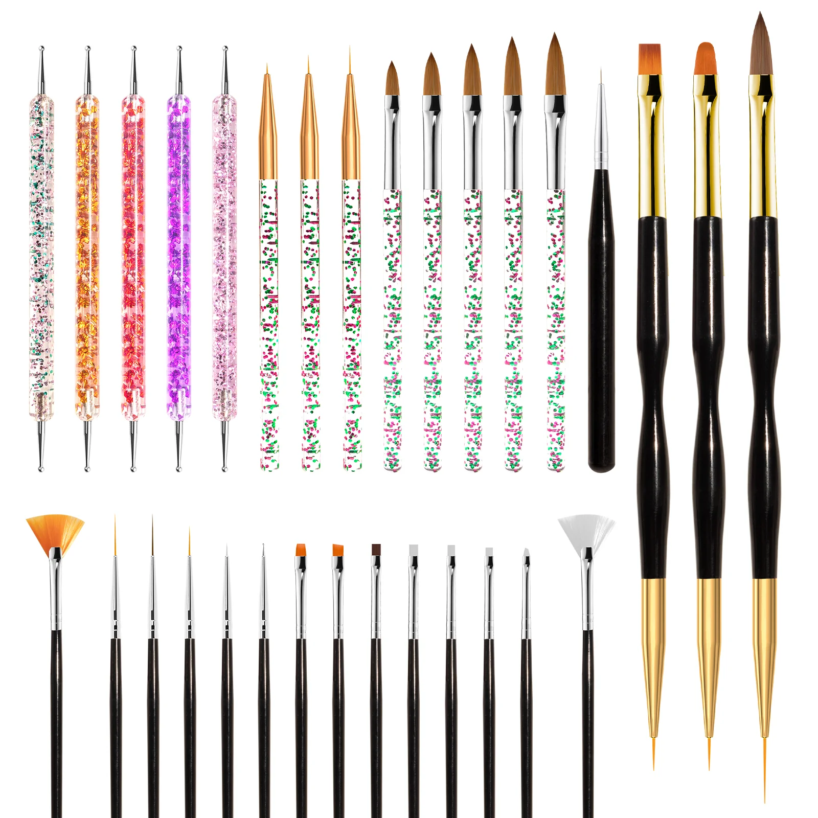 31Pcs Nail Art Brushes Set